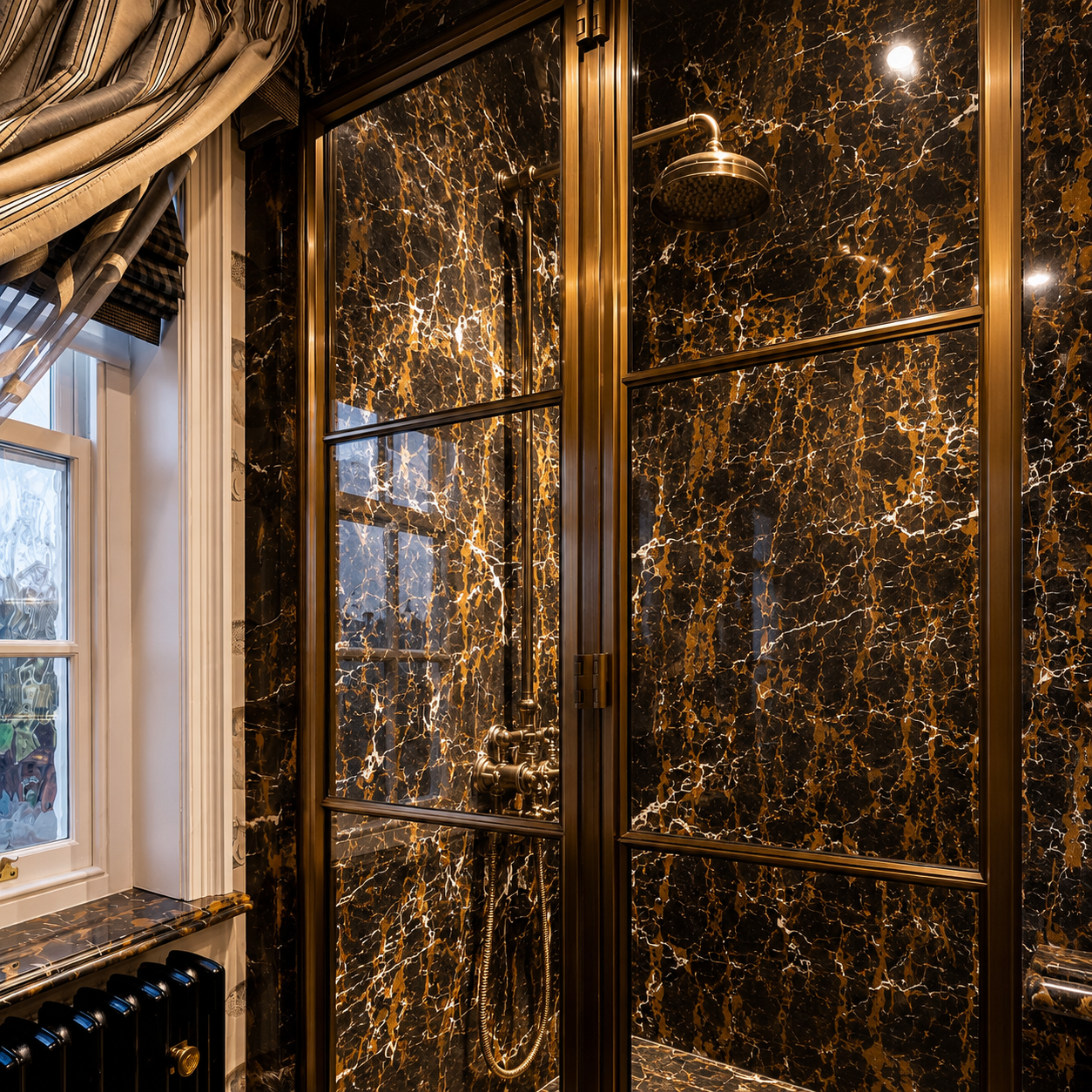 Design Inspiration: Layering Marble, Brass and Texture in a Luxury Bathroom - Rutland London (USA)
