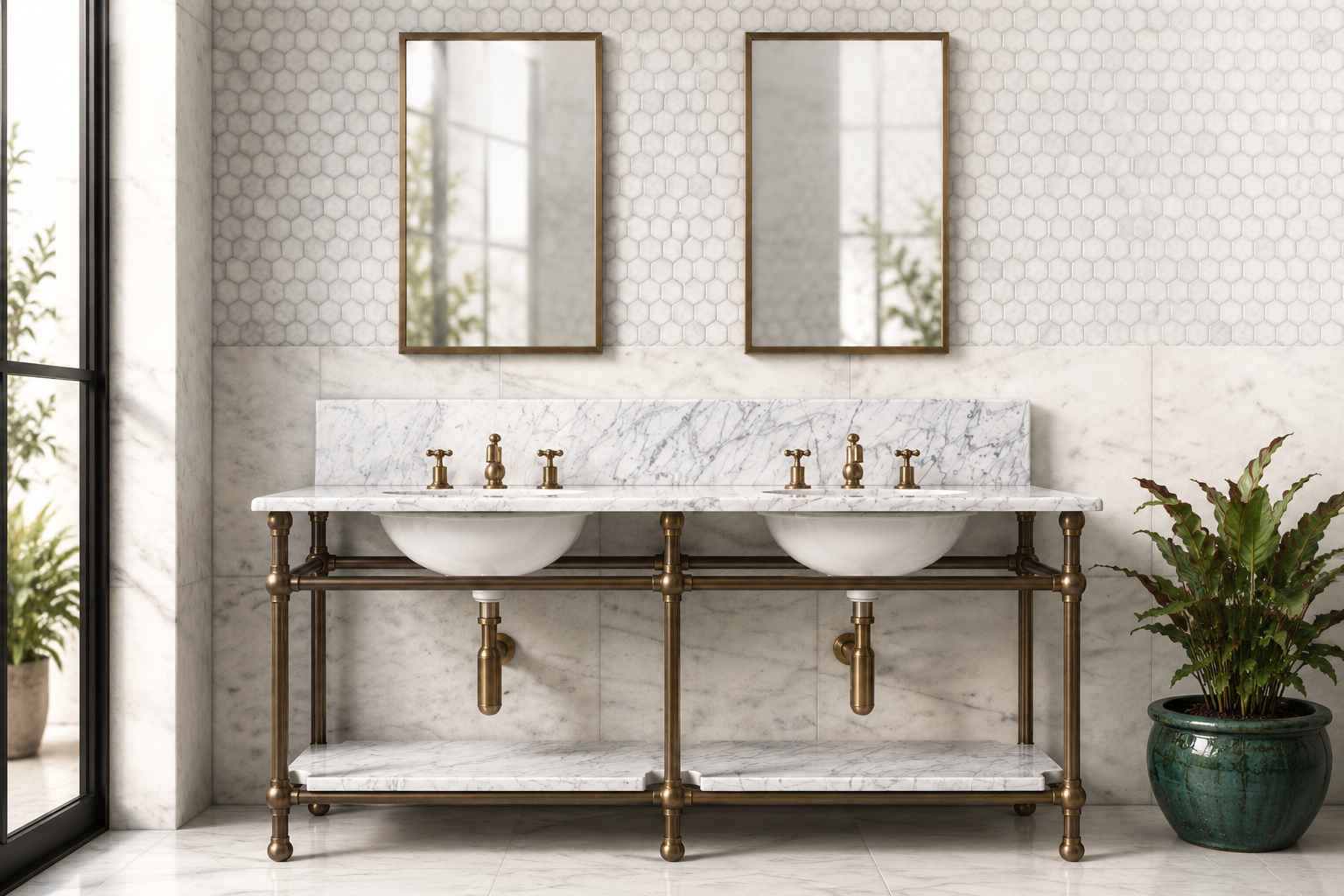 The Art of the Luxury Bathroom Vanity: Marble, Brass & Made-to-Measure Design - Rutland London (USA)