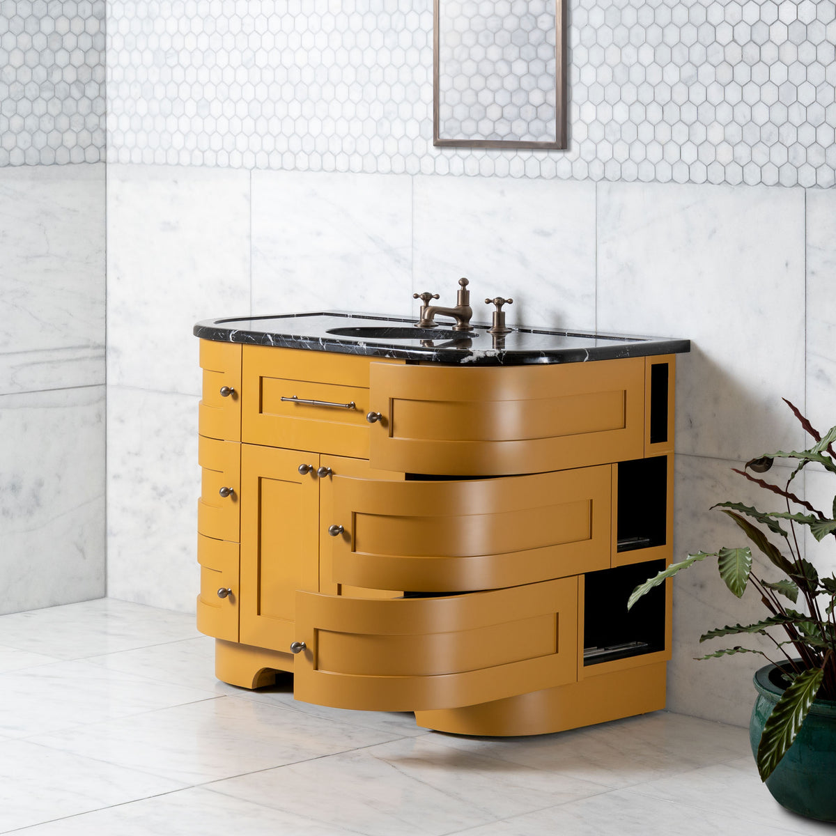 Norfolk Painted Bathroom Vanity (Inc. Marble Top, Upstand & Sink) - Rutland London (USA)