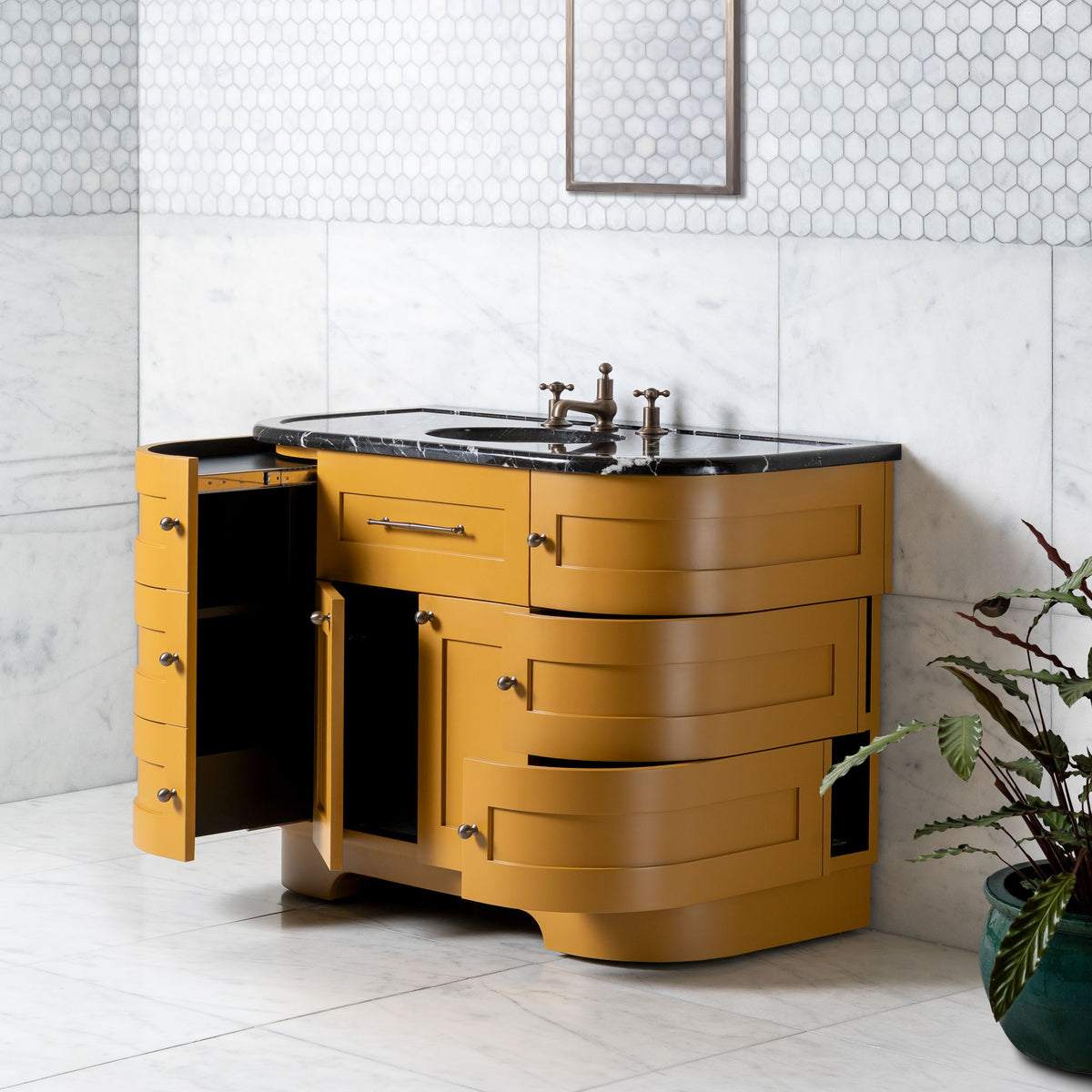 Norfolk Painted Bathroom Vanity (Inc. Marble Top, Upstand & Sink) - Rutland London (USA)