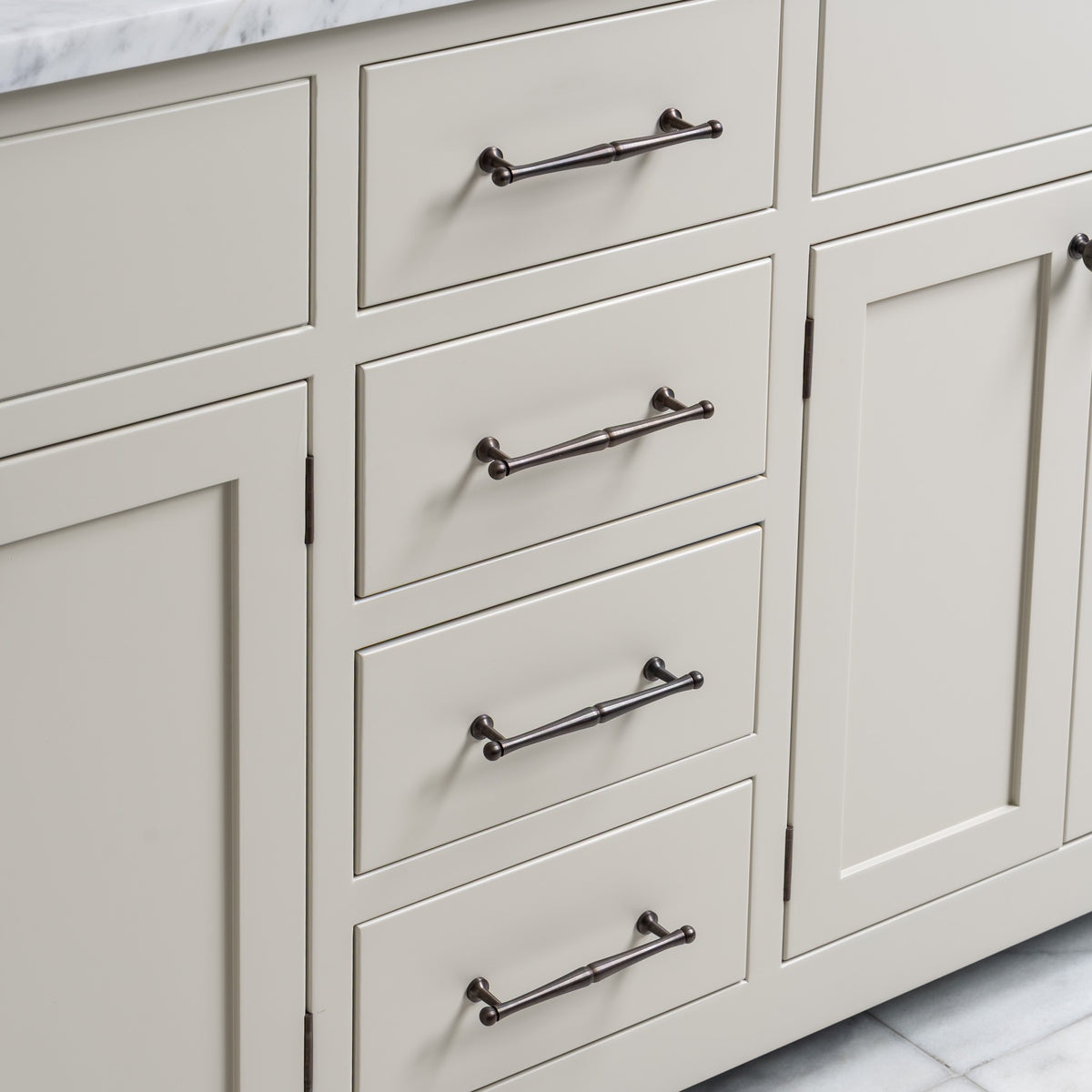 Blenheim Painted Bathroom Vanity (Inc. Marble Top, Upstand & 2no Sinks) - Rutland London (USA)