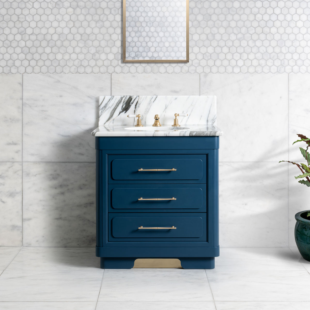 Providence Painted Bathroom Vanity (Inc. Marble Top, Upstand & Sink) - Rutland London