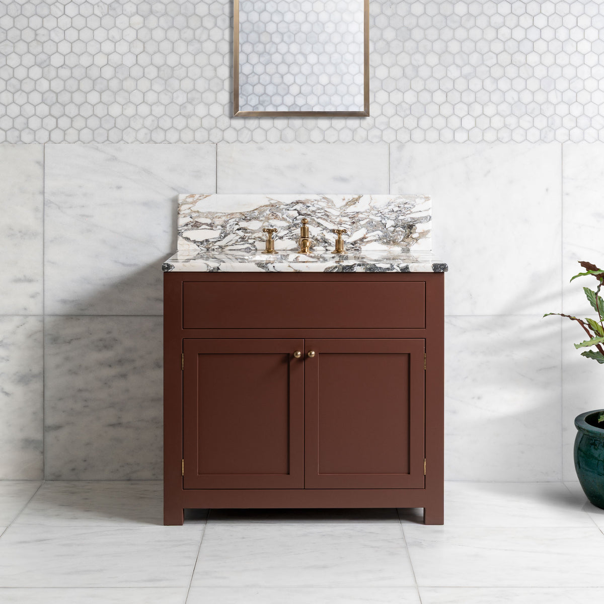 Onslow Painted Bathroom Vanity (Inc. Marble Top, Upstand & Sink) - Rutland London (USA)
