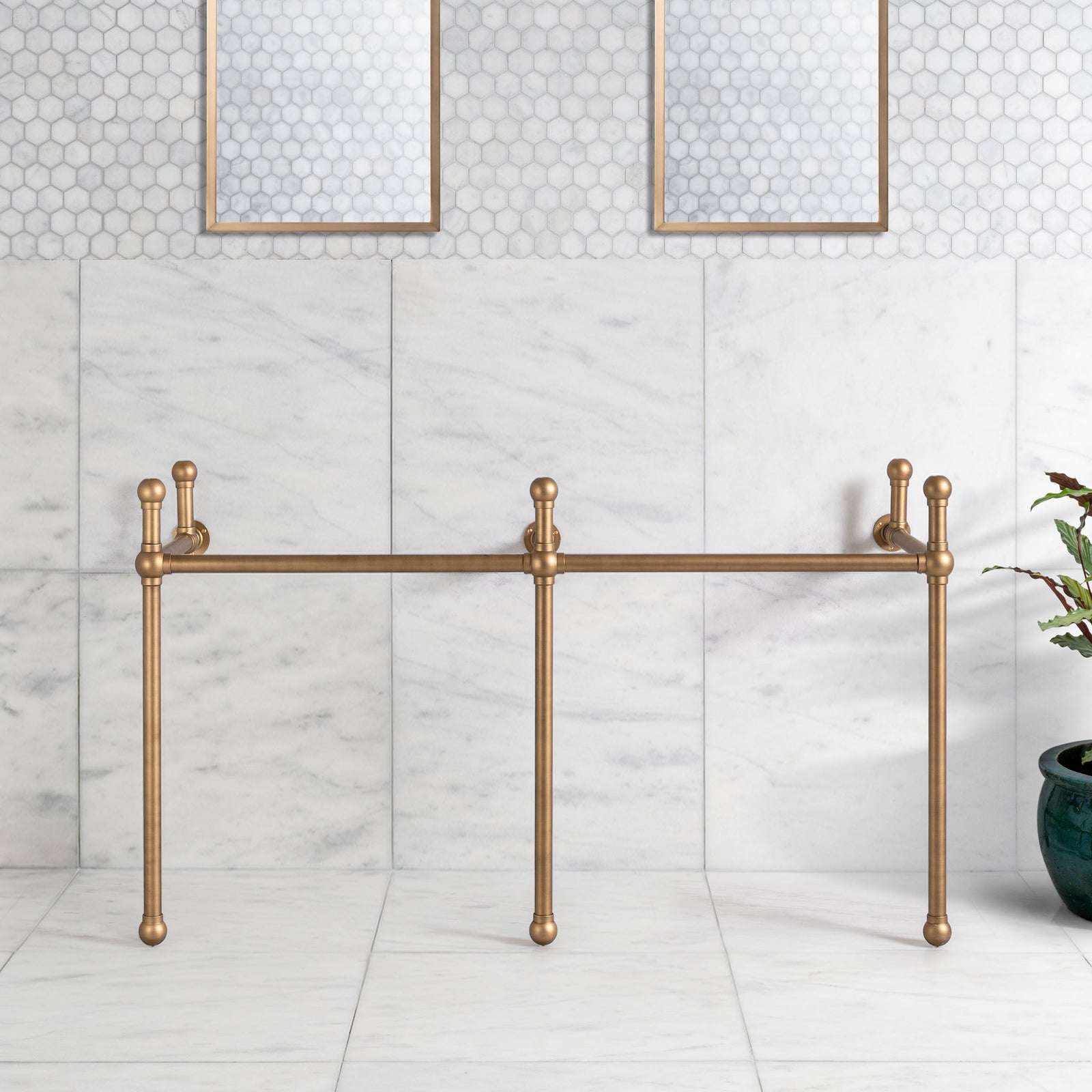 Bloomsbury Double Brass Console Sink Legs (Legs Only - No Top, Upstand or Sinks) - Rutland London (USA)