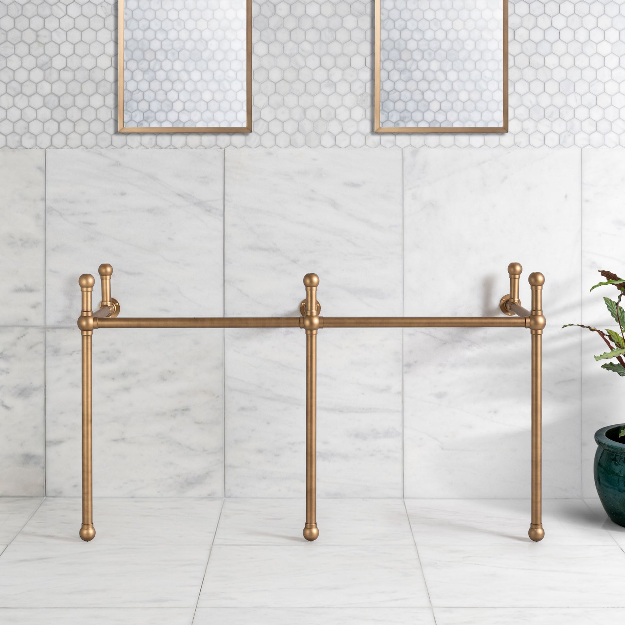 Bloomsbury Double Brass Console Sink Legs (Legs Only - No Top, Upstand or Sinks) - Rutland London (USA)