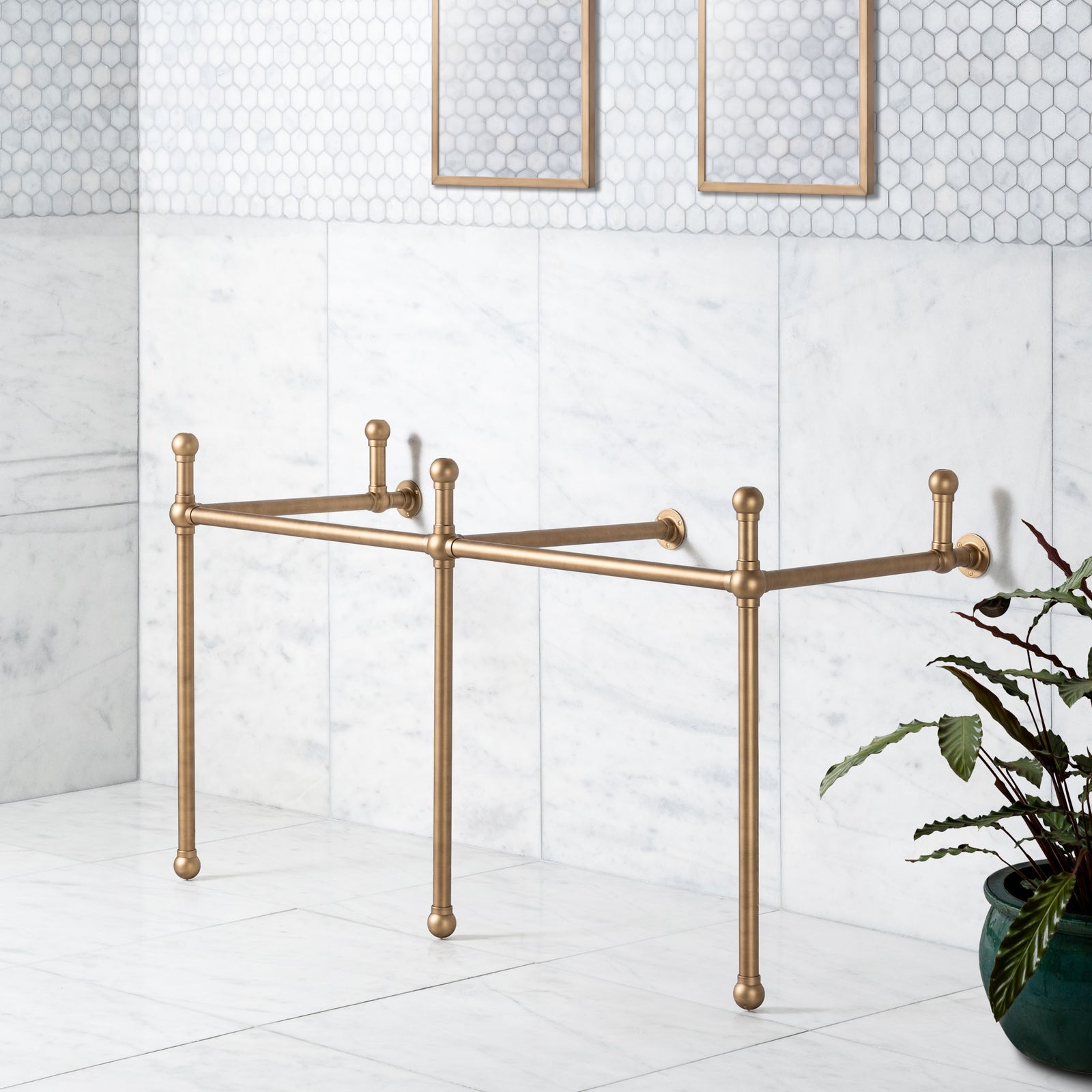 Bloomsbury Double Brass Console Sink Legs (Legs Only - No Top, Upstand or Sinks) - Rutland London (USA)
