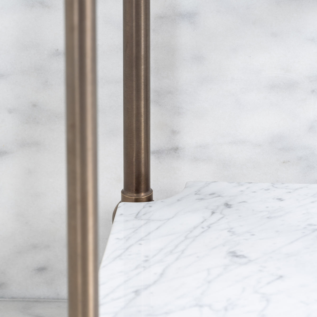 Ravenscourt Double Brass Console Bathroom Sink (Inc. Marble Top, Upstand, Shelf & Sinks) - Rutland London (USA)