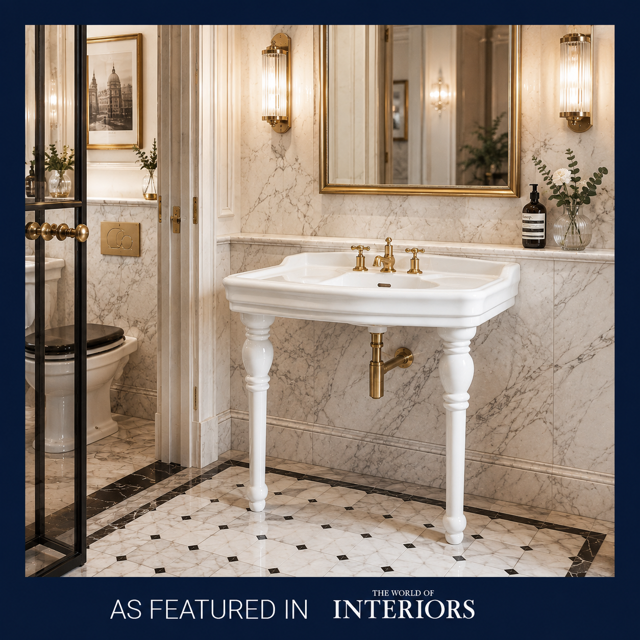 Bridgewater White Console Sink & Legs - Rutland London (USA)