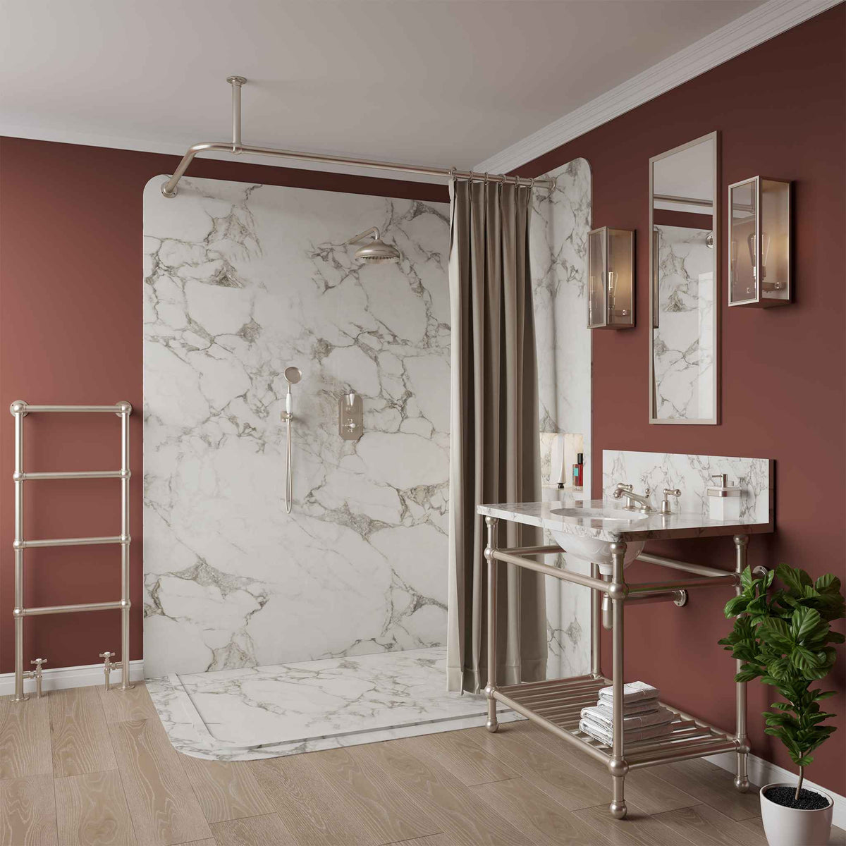 Claremont Shower Curtain Rod - Rutland London (USA)