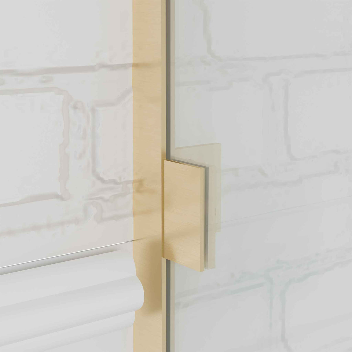 Weybridge Semi-Frameless Brass Bathtub Door Componentry Kit (Excluding Glass) - Rutland London (USA)