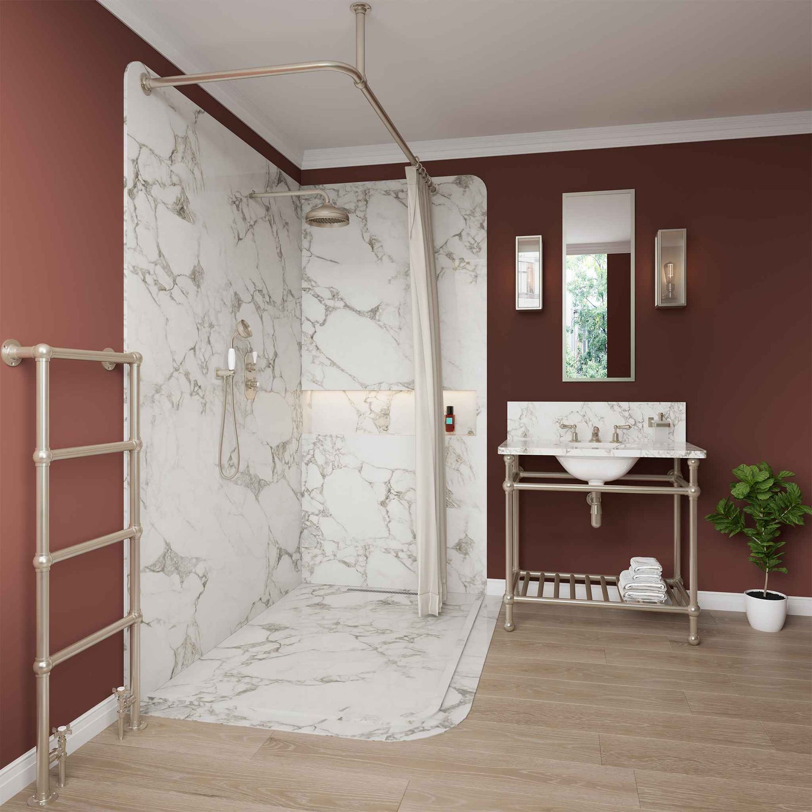 Claremont Shower Curtain Rod - Rutland London (USA)