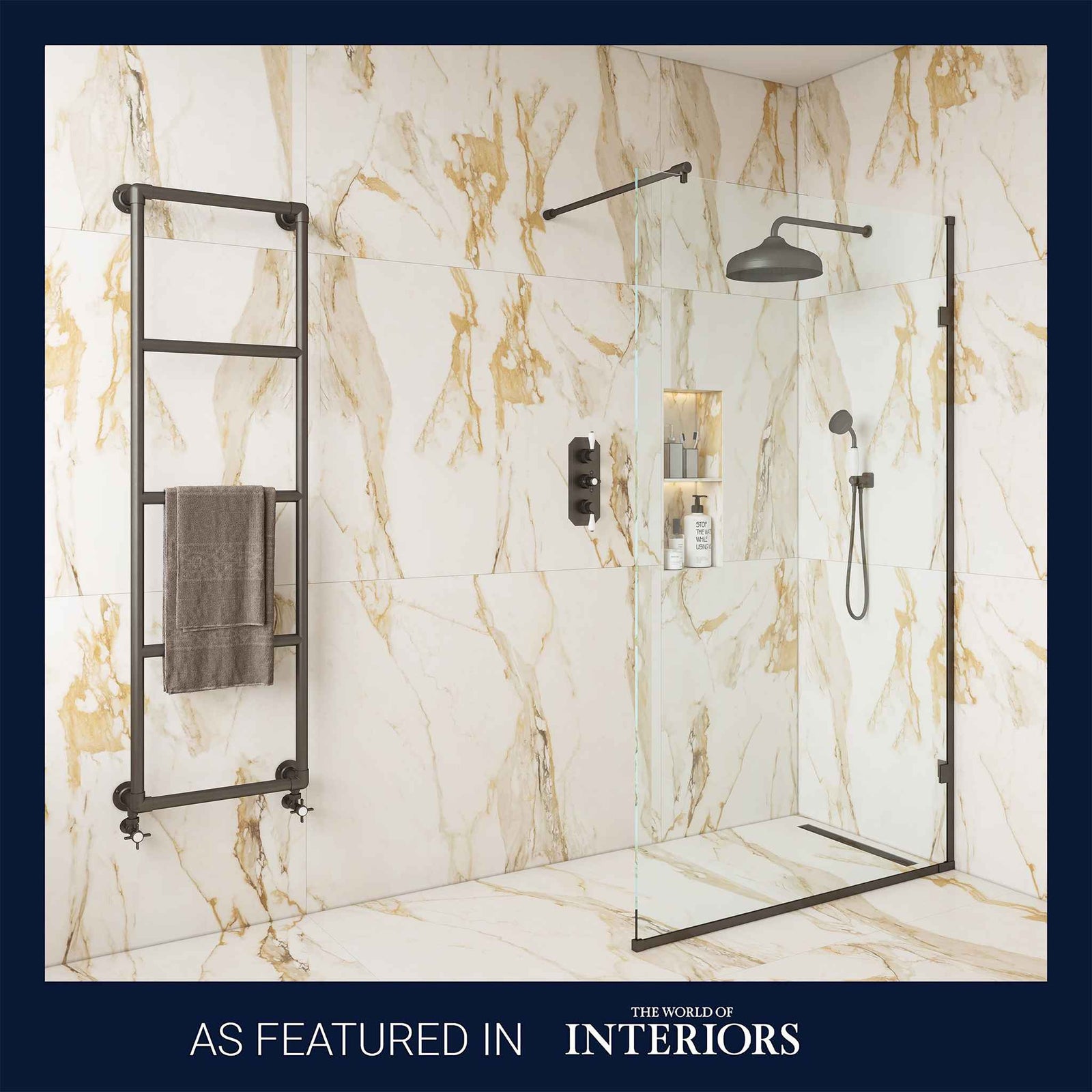 Temple Brass Shower Screen Componentry Kit - Rutland London (USA)