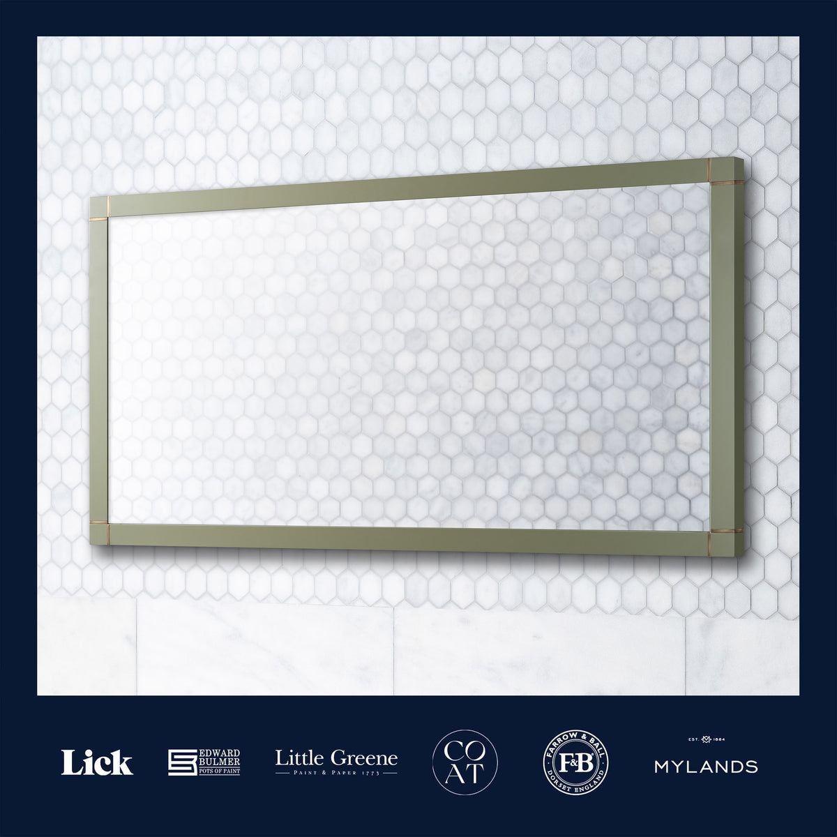 Rugby Painted Bathroom Mirror