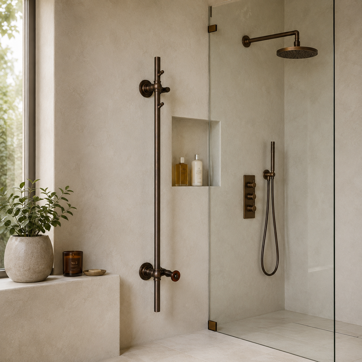 Porchester Exposed Hot Tree Heated Towel Warmer - Rutland London (USA)