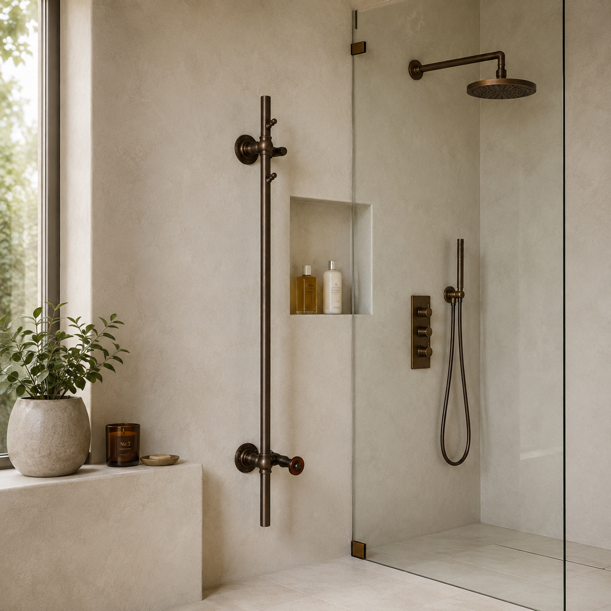 Porchester Exposed Hot Tree Heated Towel Warmer - Rutland London (USA)
