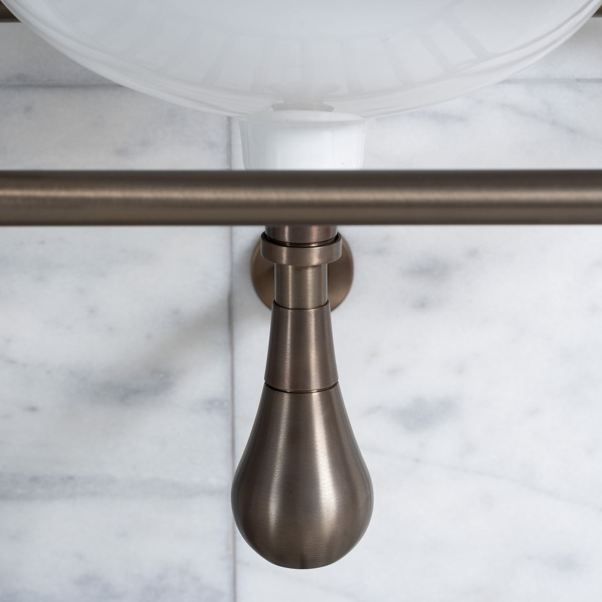 Cadogan Double Brass Console Bathroom Sink (Inc. Marble Top, Upstand, Brass Rack & Sinks) - Rutland London (USA)