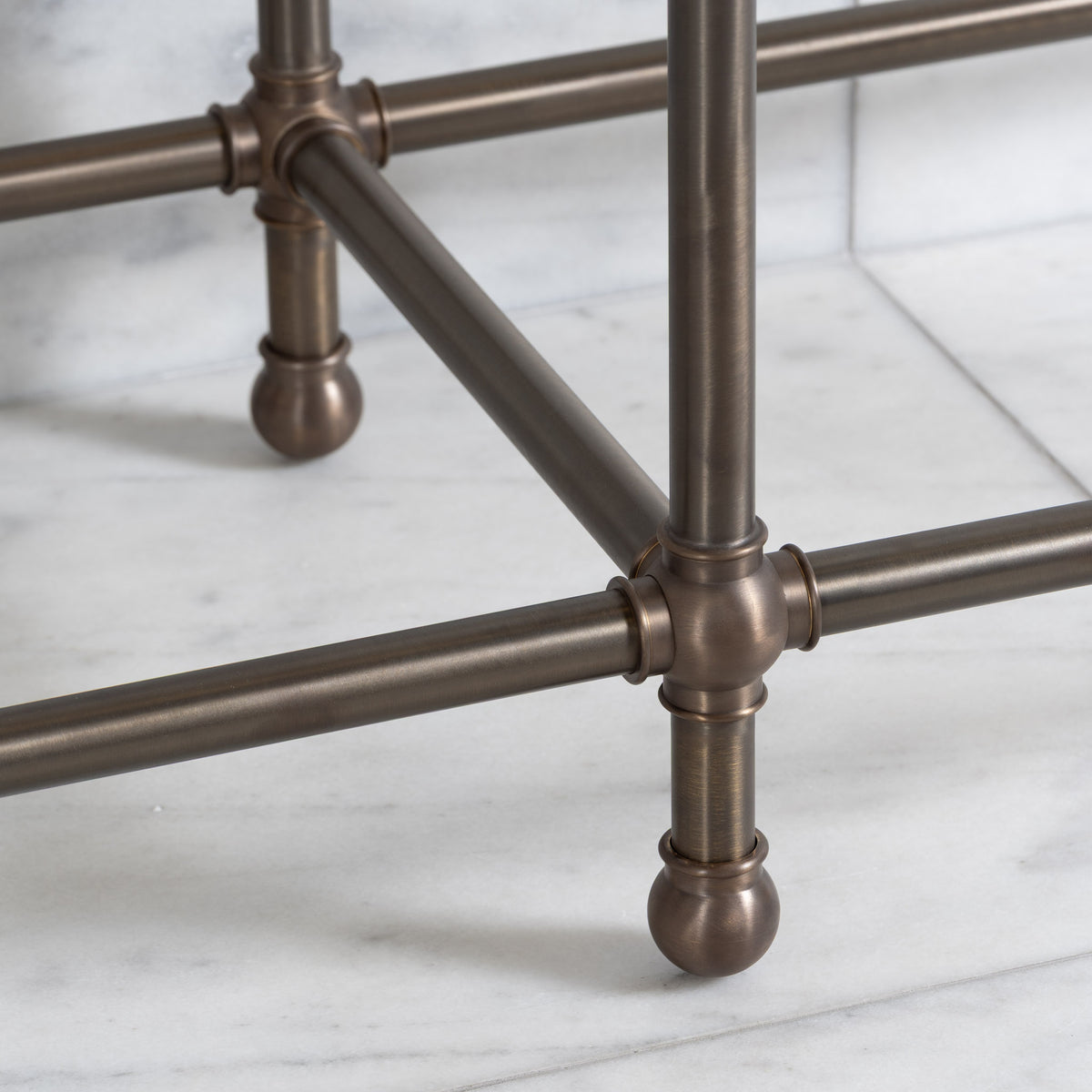 Lloyd Double Brass Console Sink Legs (Legs Only - No Top, Upstand or Sinks) - Rutland London (USA)