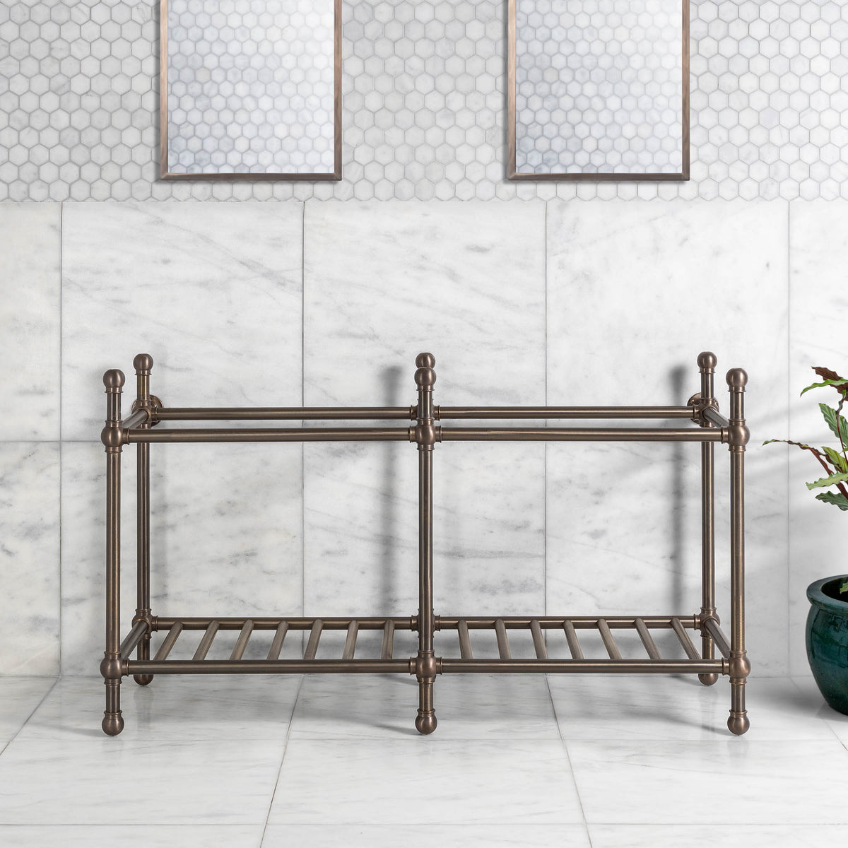 Cadogan Double Brass Console Sink Legs (Legs Only - No Top, Upstand or Sinks) - Rutland London (USA)