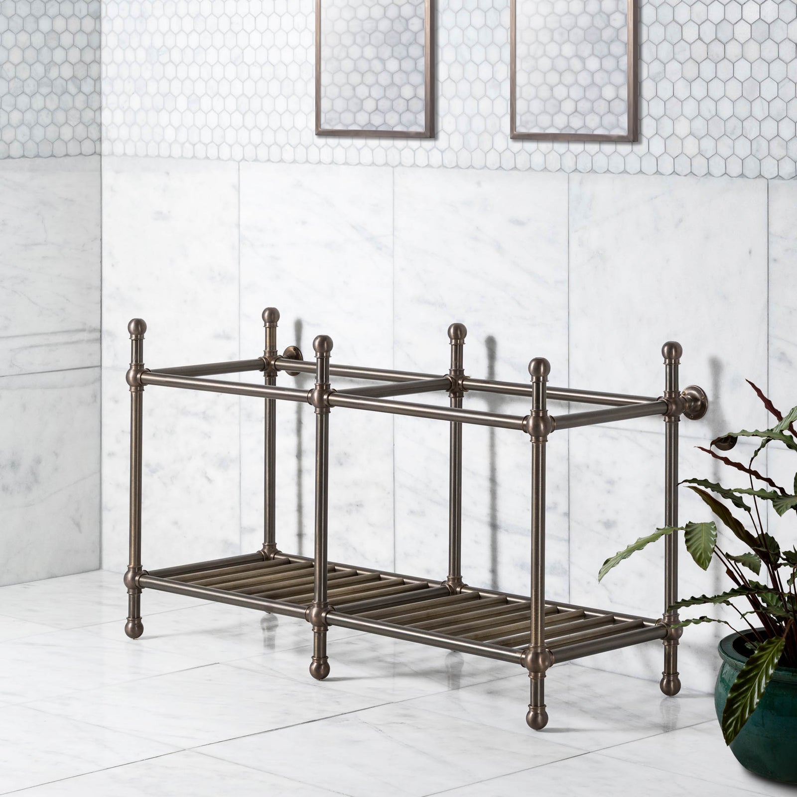 Cadogan Double Brass Console Sink Legs (Legs Only - No Top, Upstand or Sinks) - Rutland London (USA)