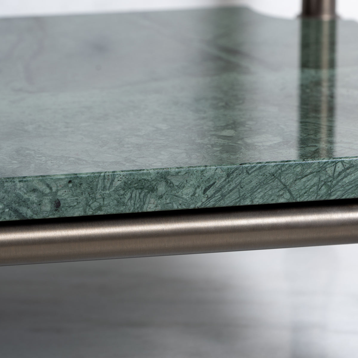 Nevern Double Brass Console Bathroom Sink (Inc. Marble Top, Upstand, Shelf & Sinks) - Rutland London (USA)