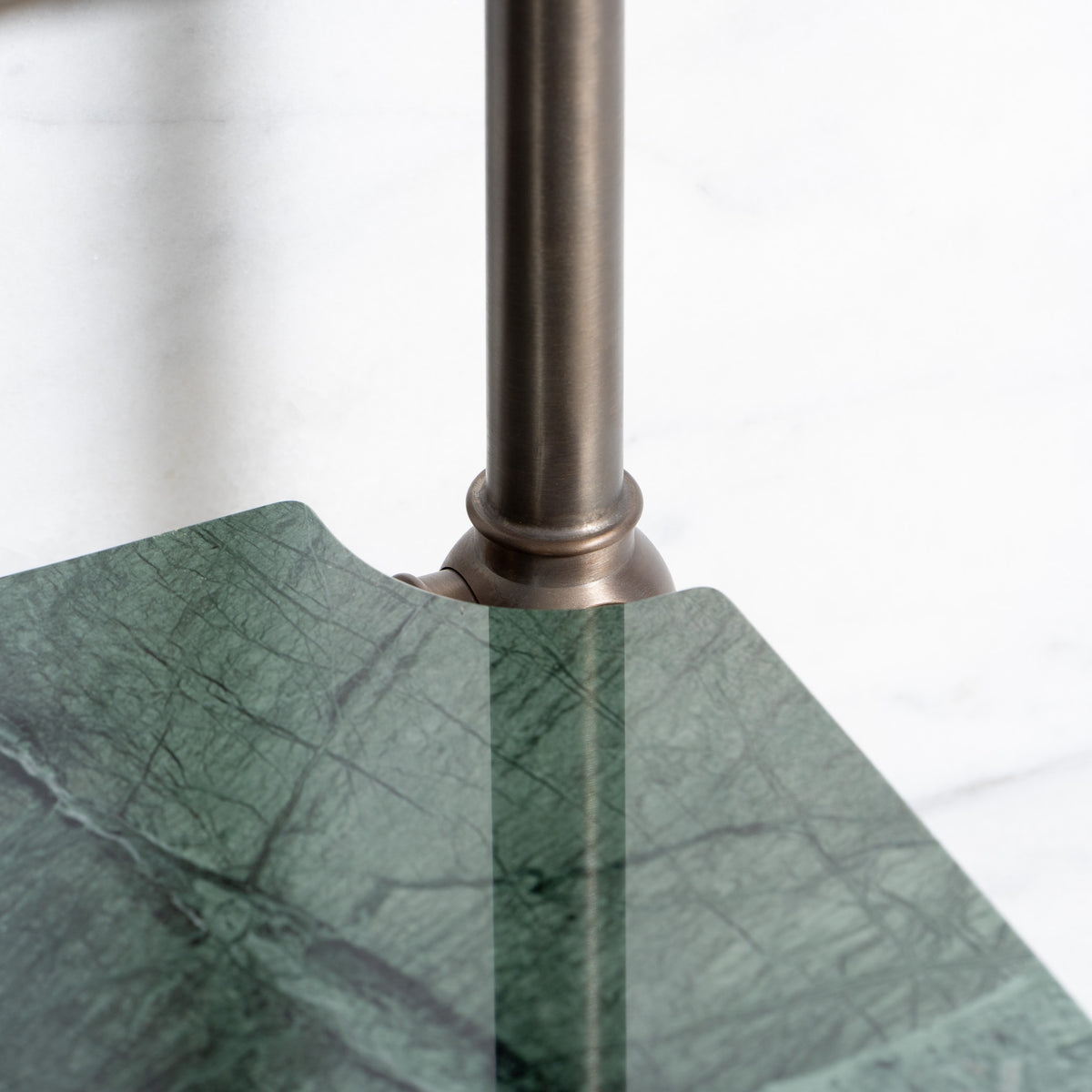 Nevern Double Brass Console Bathroom Sink (Inc. Marble Top, Upstand, Shelf & Sinks) - Rutland London (USA)