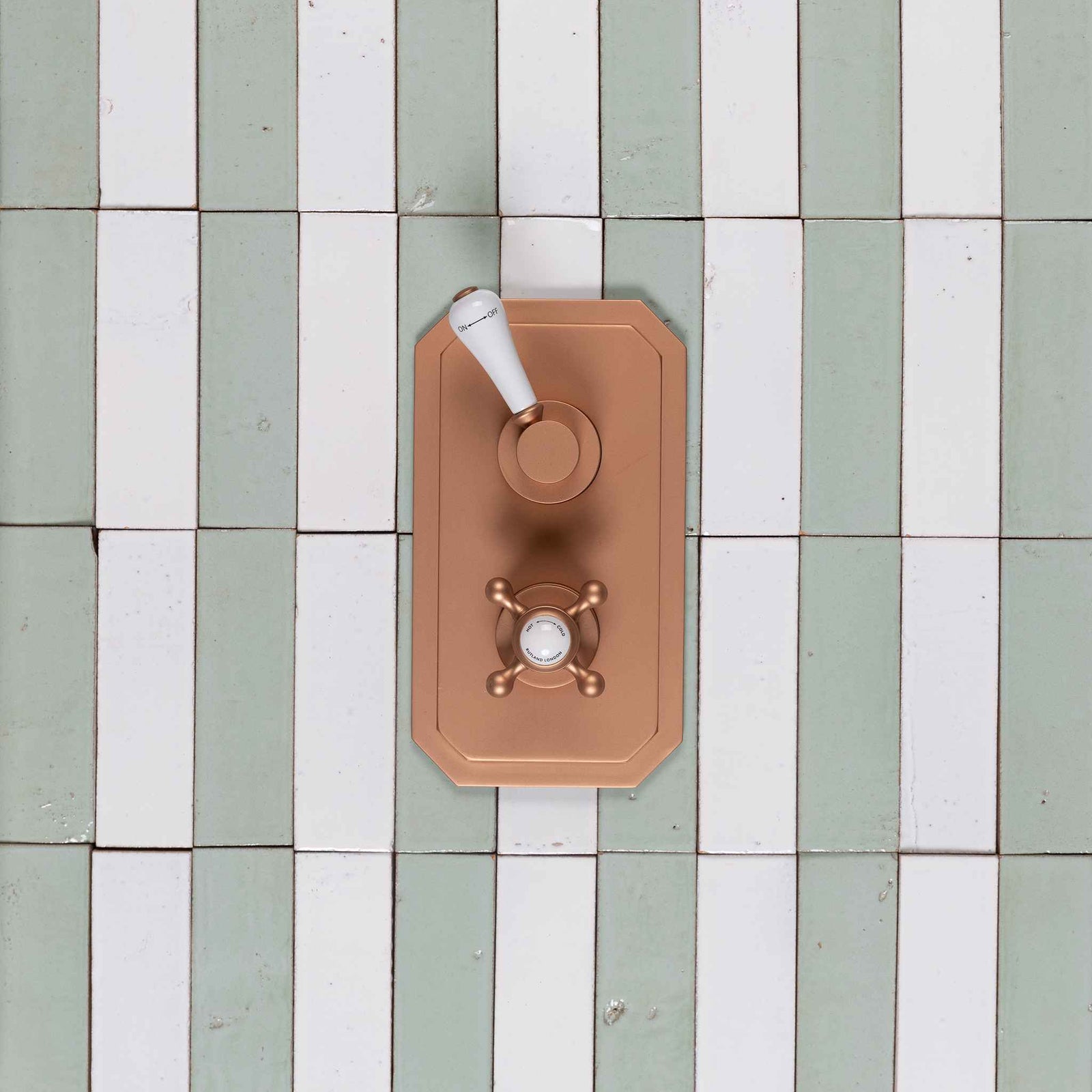 Fleet Single Function White Ceramic Lever Concealed Thermostatic Shower Valve & Trim - Rutland London (USA)