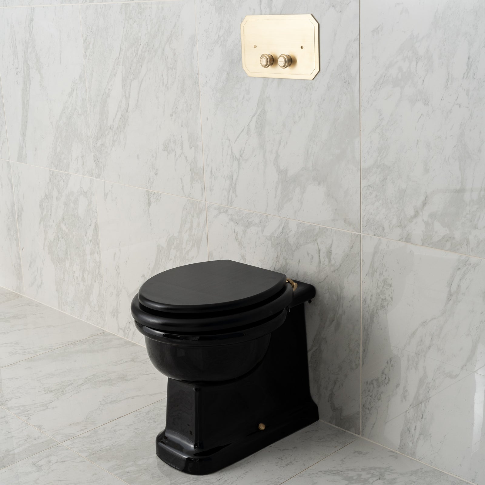 Bartholomew Black Back To Wall Toilet Bowl (Seat Sold Separately) - Rutland London (USA)