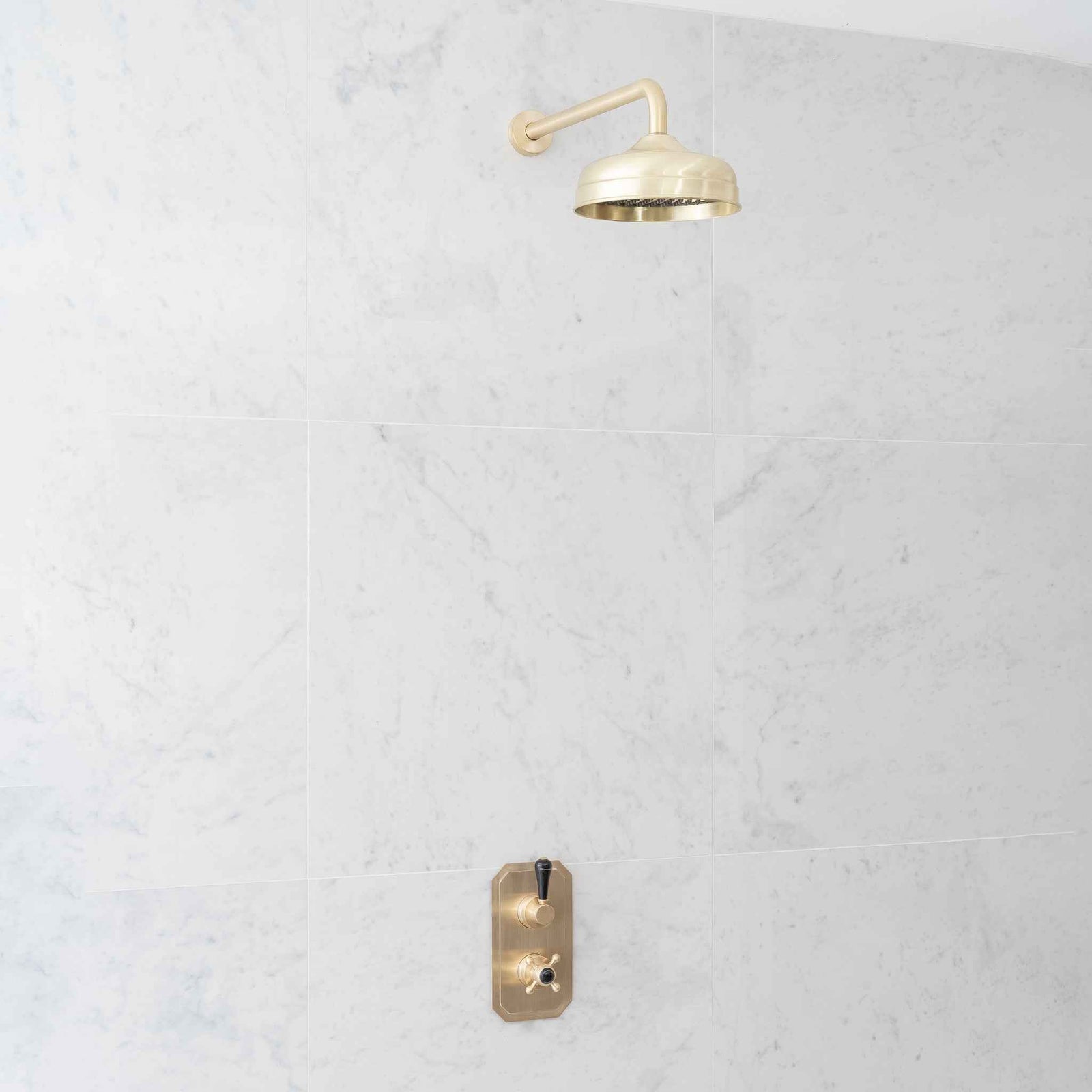 Egerton Black Ceramic Lever Concealed Thermostatic Shower Set - Rutland London (USA)