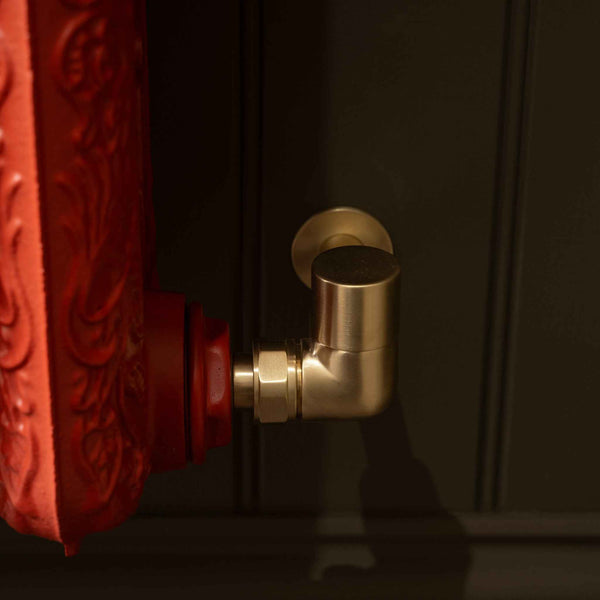 Highgrove Black Handwheel Corner Thermostatic Radiator Valves | Rutland ...