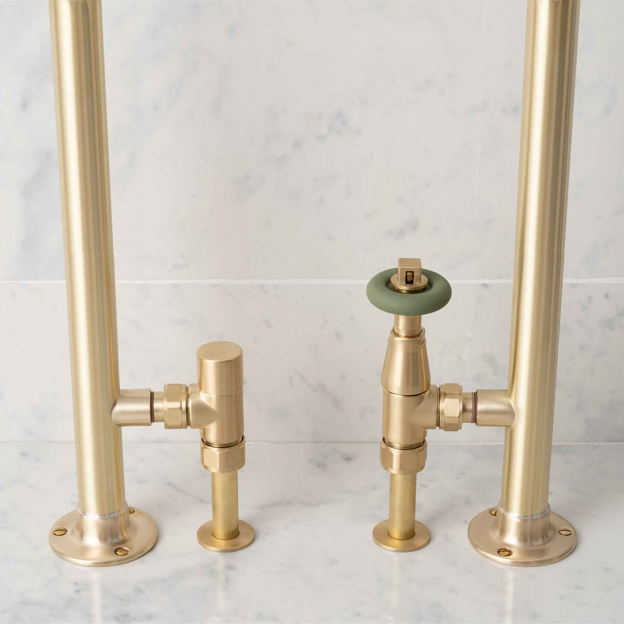 Highgrove Colored Handwheel Angled Thermostatic Radiator Valves - Rutland London (USA)