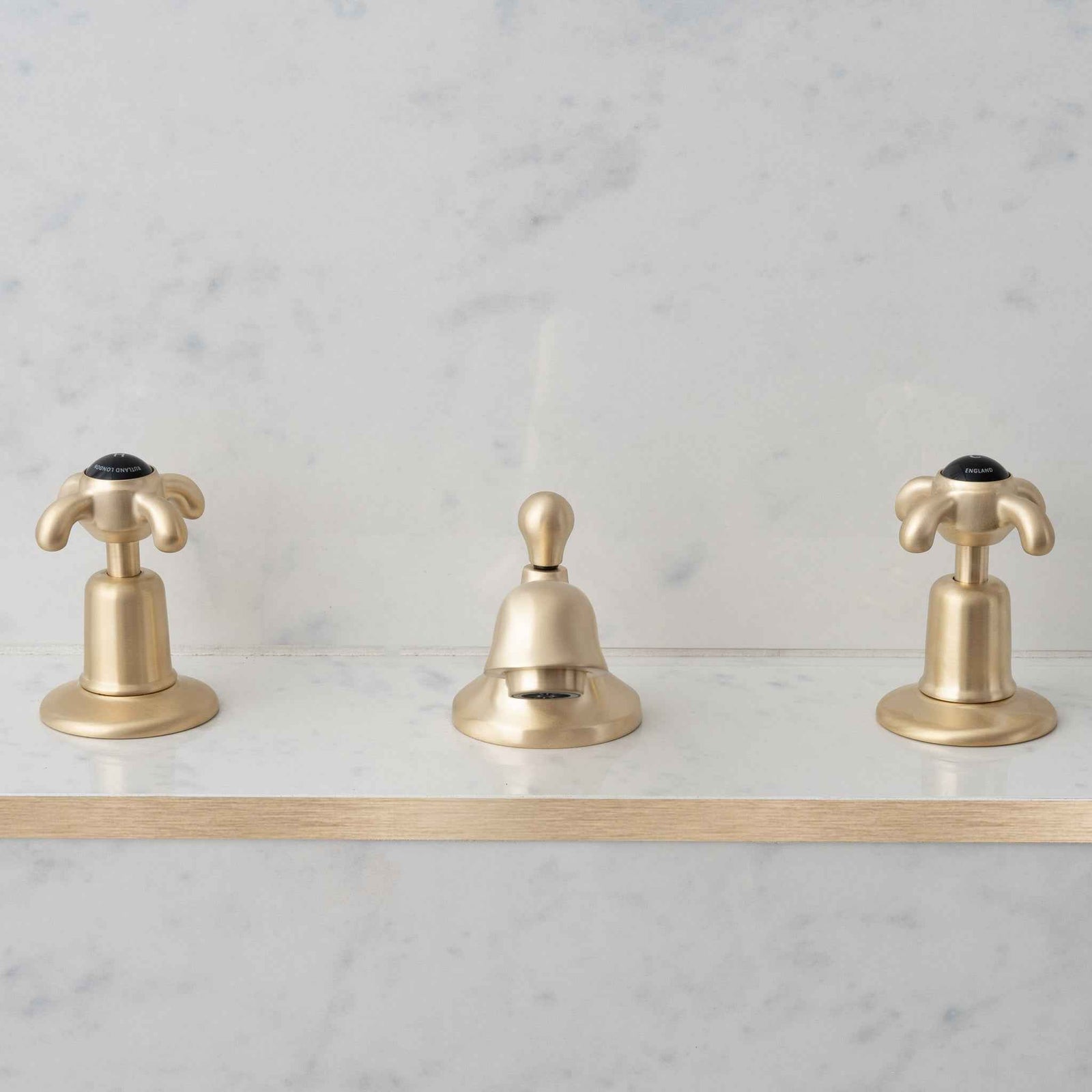 Westcroft Black Ceramic Cross Handle Three Hole Bathroom Sink Faucet - Rutland London (USA)