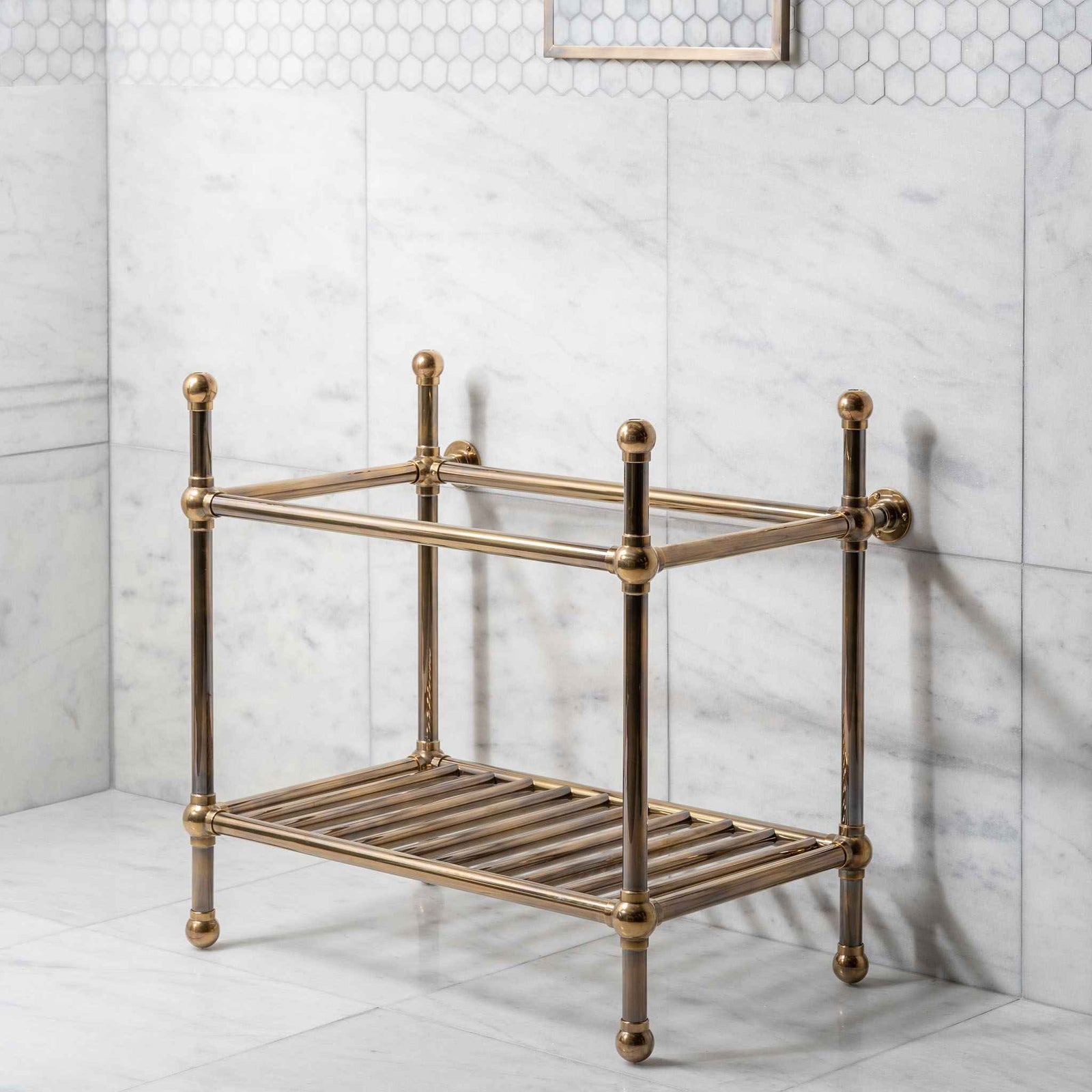 Westminster Single Brass Console Sink Legs (Legs Only - No Top, Upstand or Sink) - Rutland London (USA)