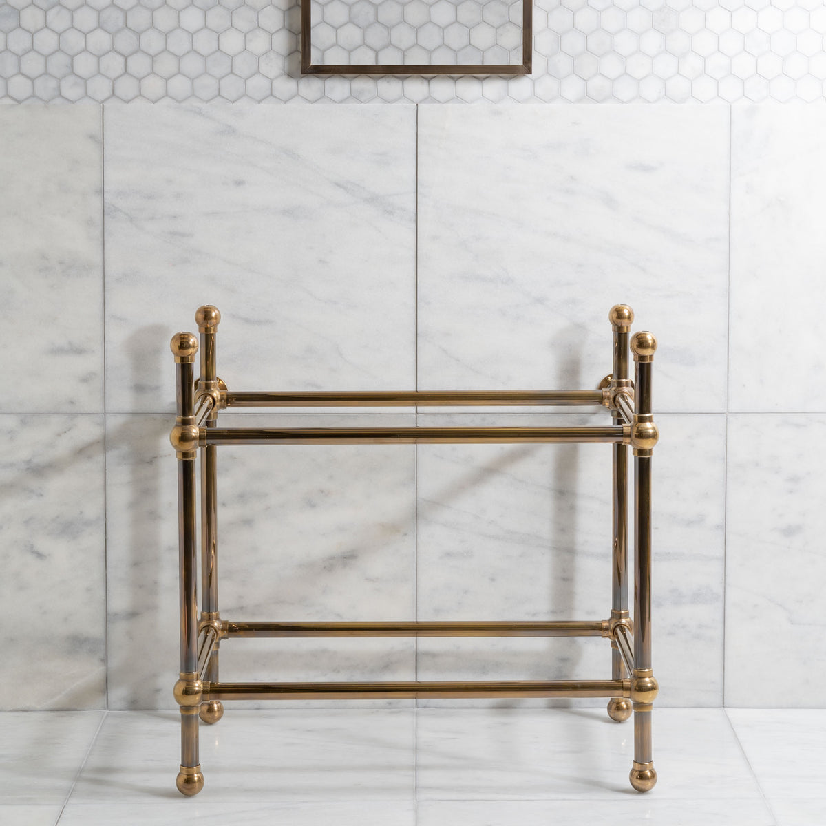 Regent Single Brass Console Sink Legs (Legs Only - No Top, Upstand or Sink) - Rutland London (USA)