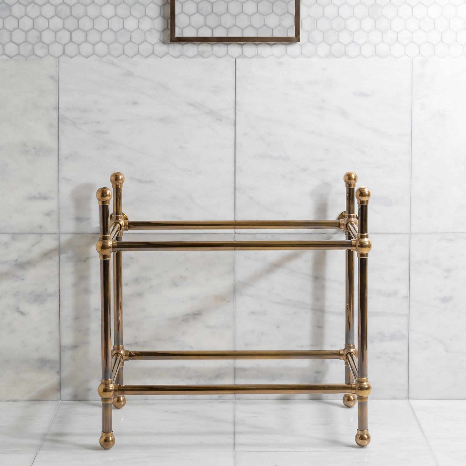 Regent Single Brass Console Sink Legs (Legs Only - No Top, Upstand or Sink) - Rutland London (USA)