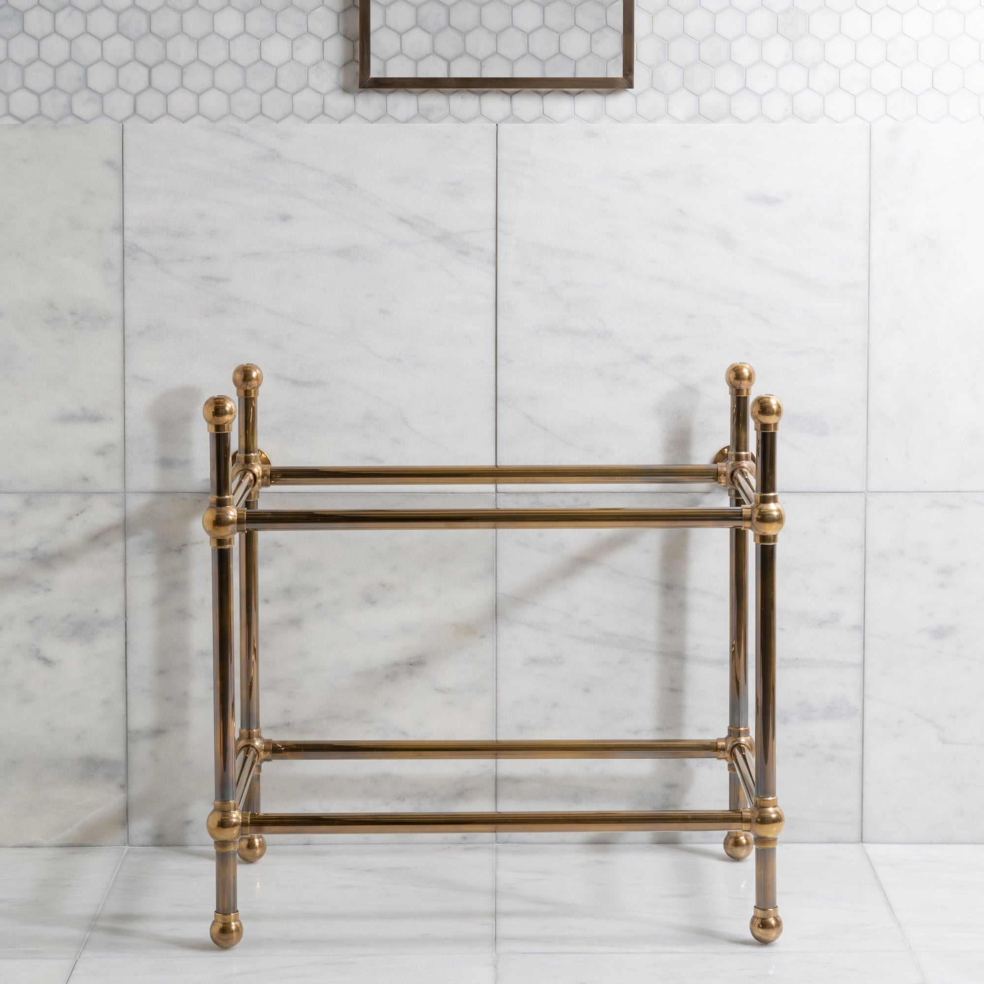 Regent Single Brass Console Sink Legs (Legs Only - No Top, Upstand or Sink) - Rutland London (USA)