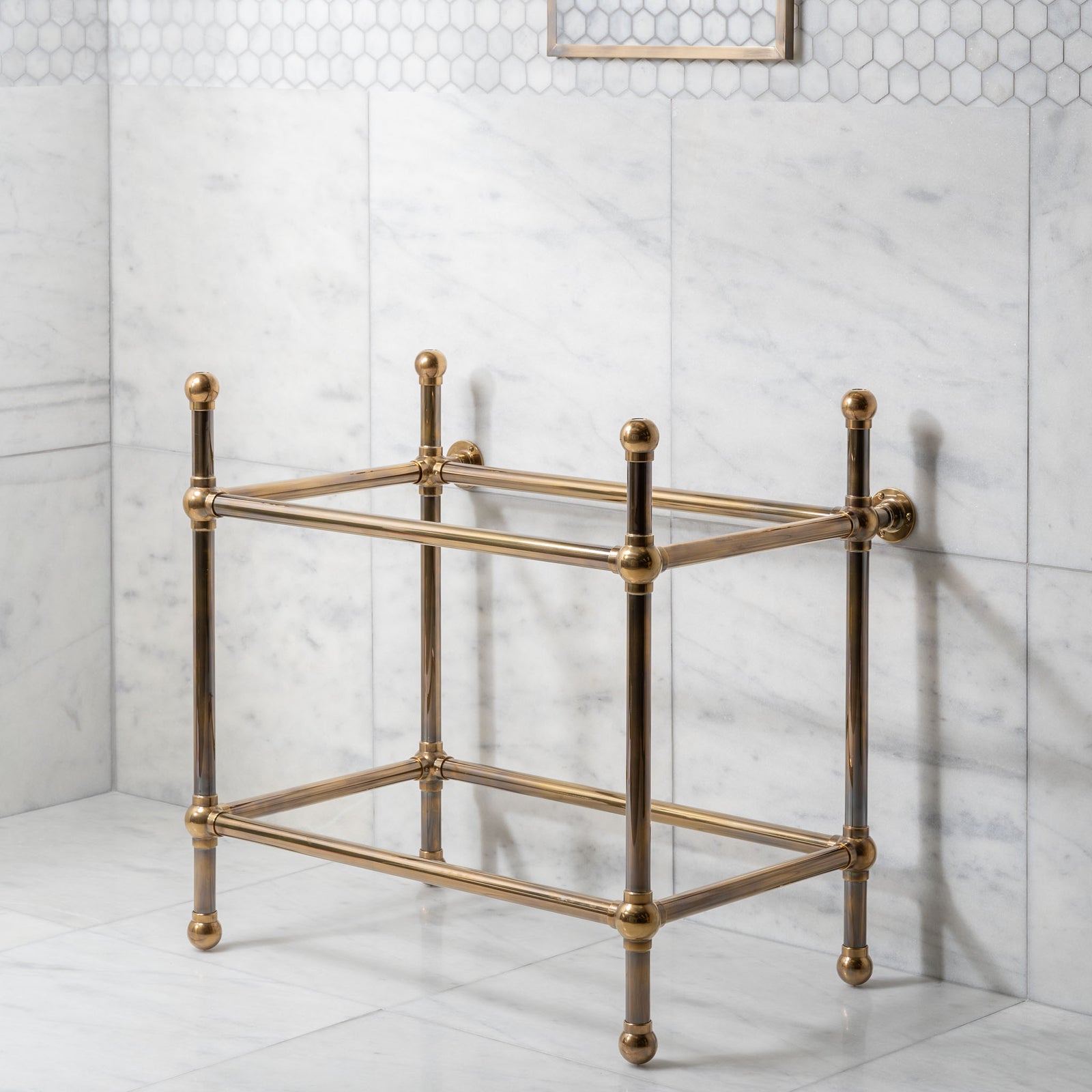 Regent Single Brass Console Sink Legs (Legs Only - No Top, Upstand or Sink) - Rutland London (USA)