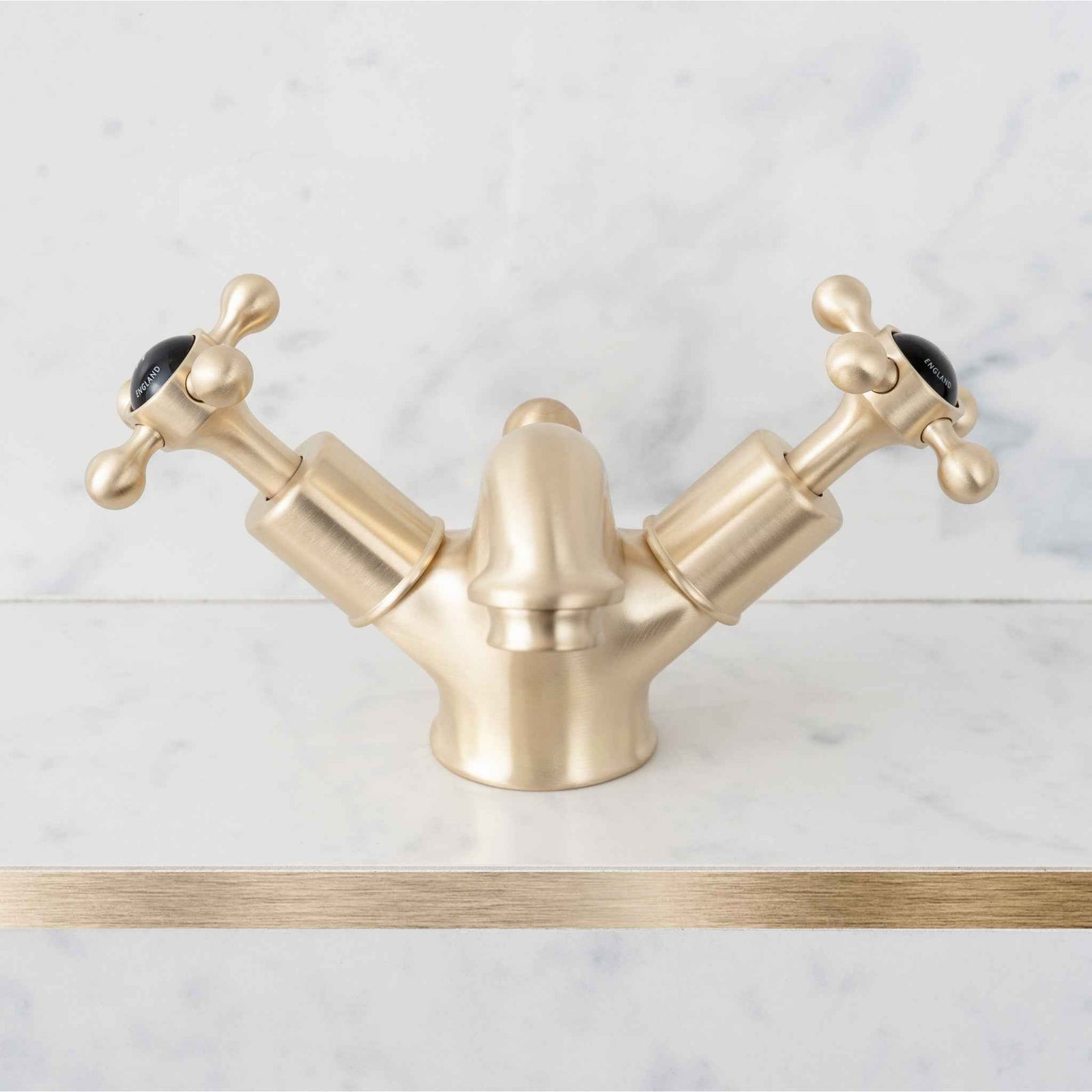 Kew Black Ceramic Cross Handle Single Hole Bathroom Sink Faucet - Rutland London (USA)