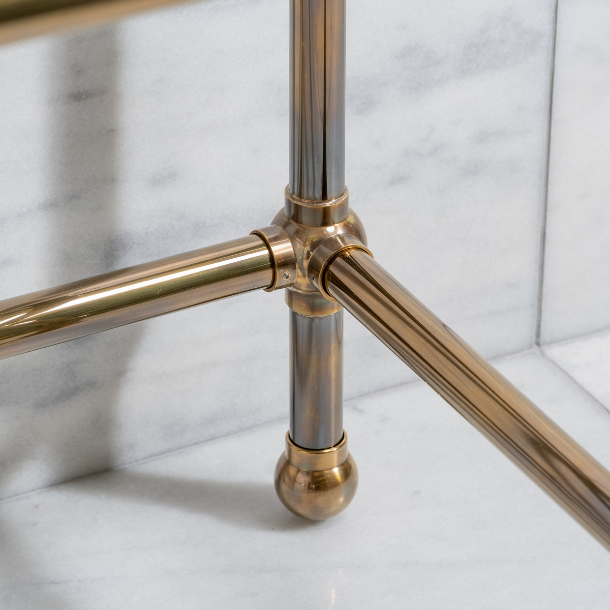 Regent Single Brass Console Sink Legs (Legs Only - No Top, Upstand or Sink) - Rutland London (USA)