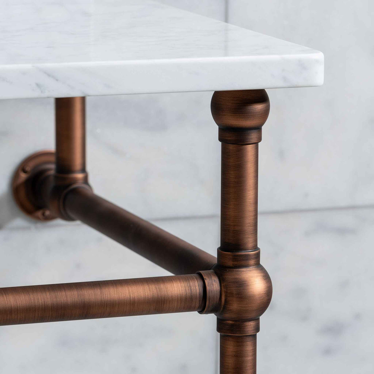 Bloomsbury Brass Console Bathroom Sink (Inc. Marble Top, Upstand &amp; Sink) - Rutland London (USA)