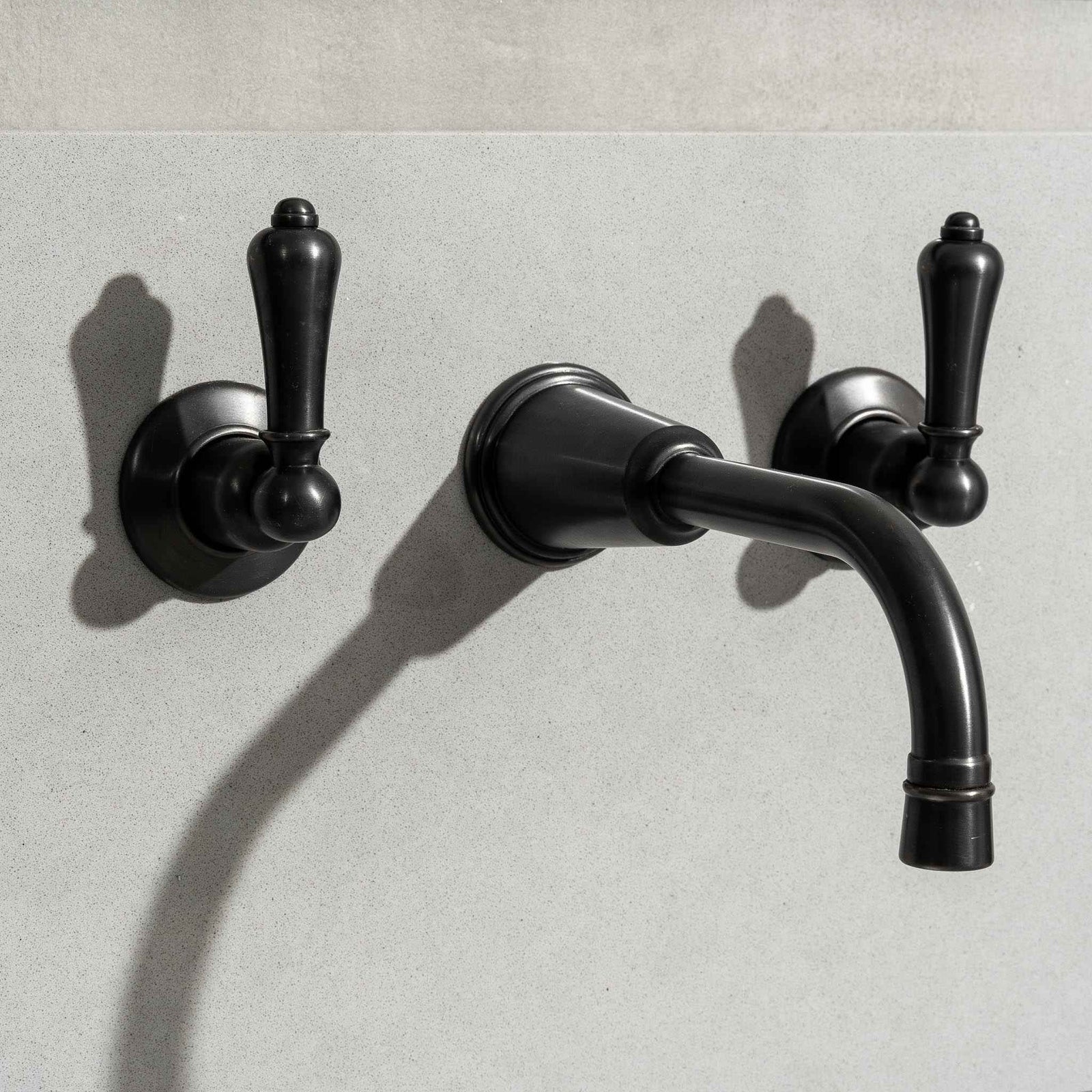 Uppingham Metal Lever Wall Mount Three Hole Bathroom Sink Faucet - Rutland London (USA)