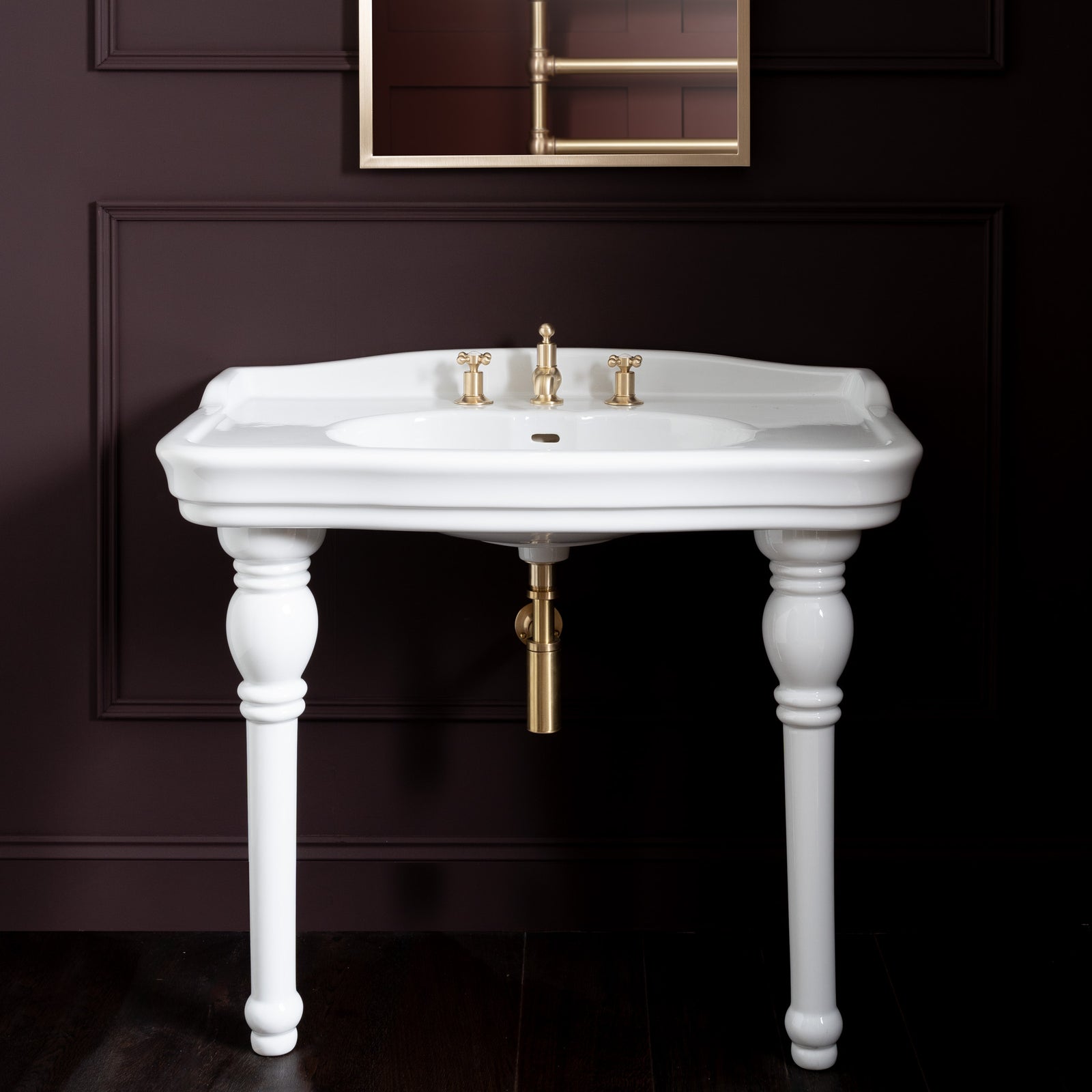 Bridgewater White Console Sink & Legs - Rutland London (USA)