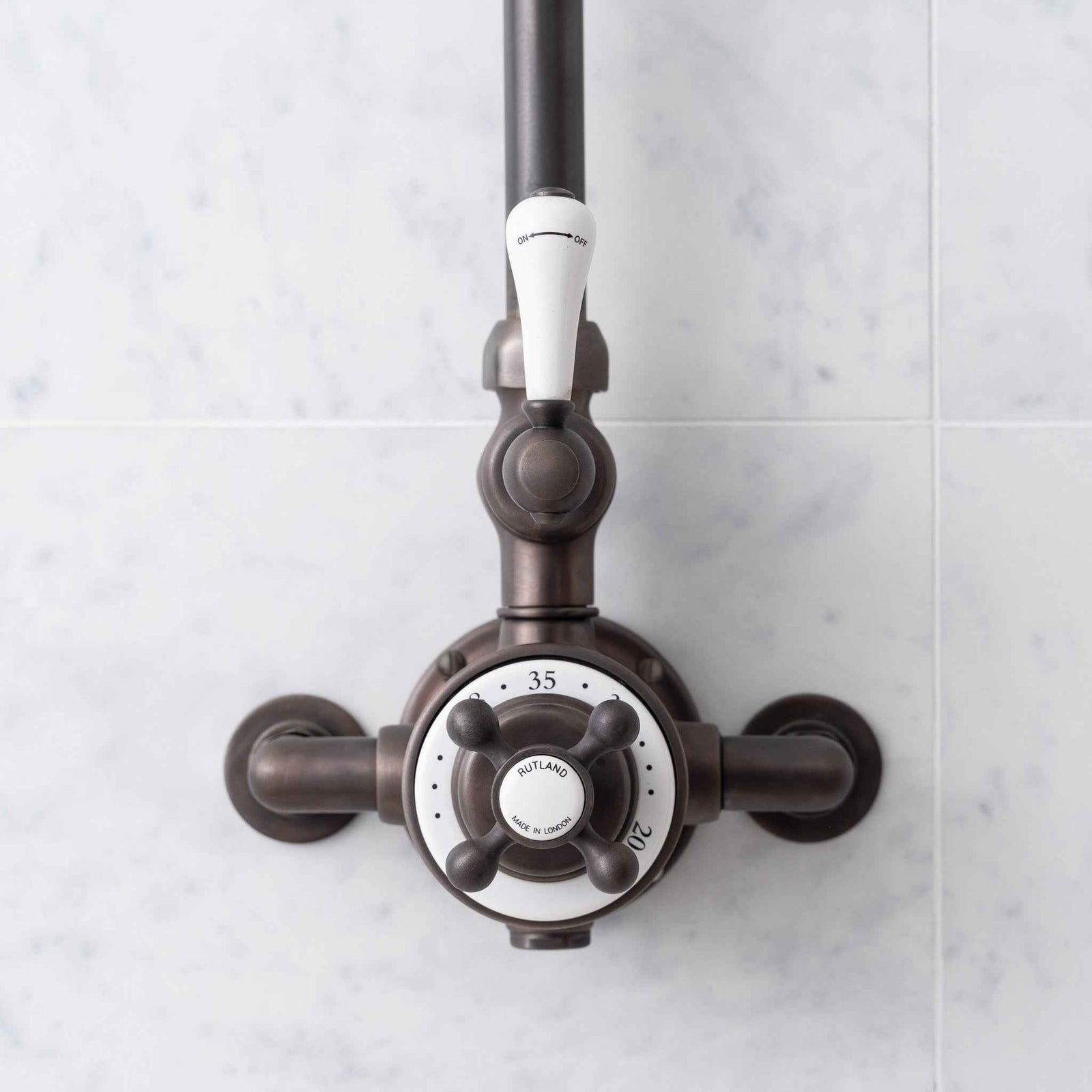 Winchester Single Function White Ceramic Lever Exposed Thermostatic Shower Valve - Rutland London (USA)