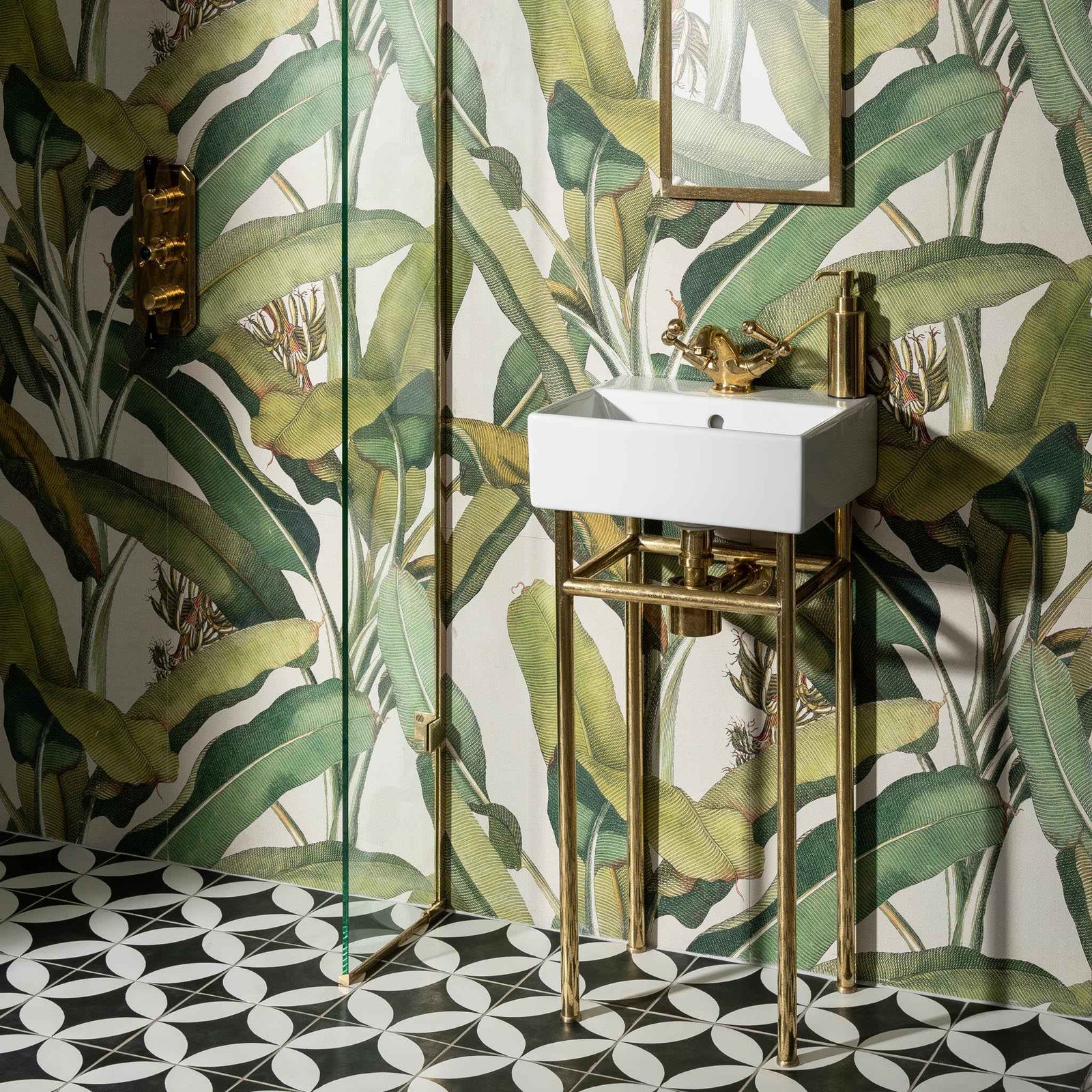 Dulwich Single Brass Console Bathroom Sink (Inc. Marble Top, Upstand & Sink) - Rutland London (USA)