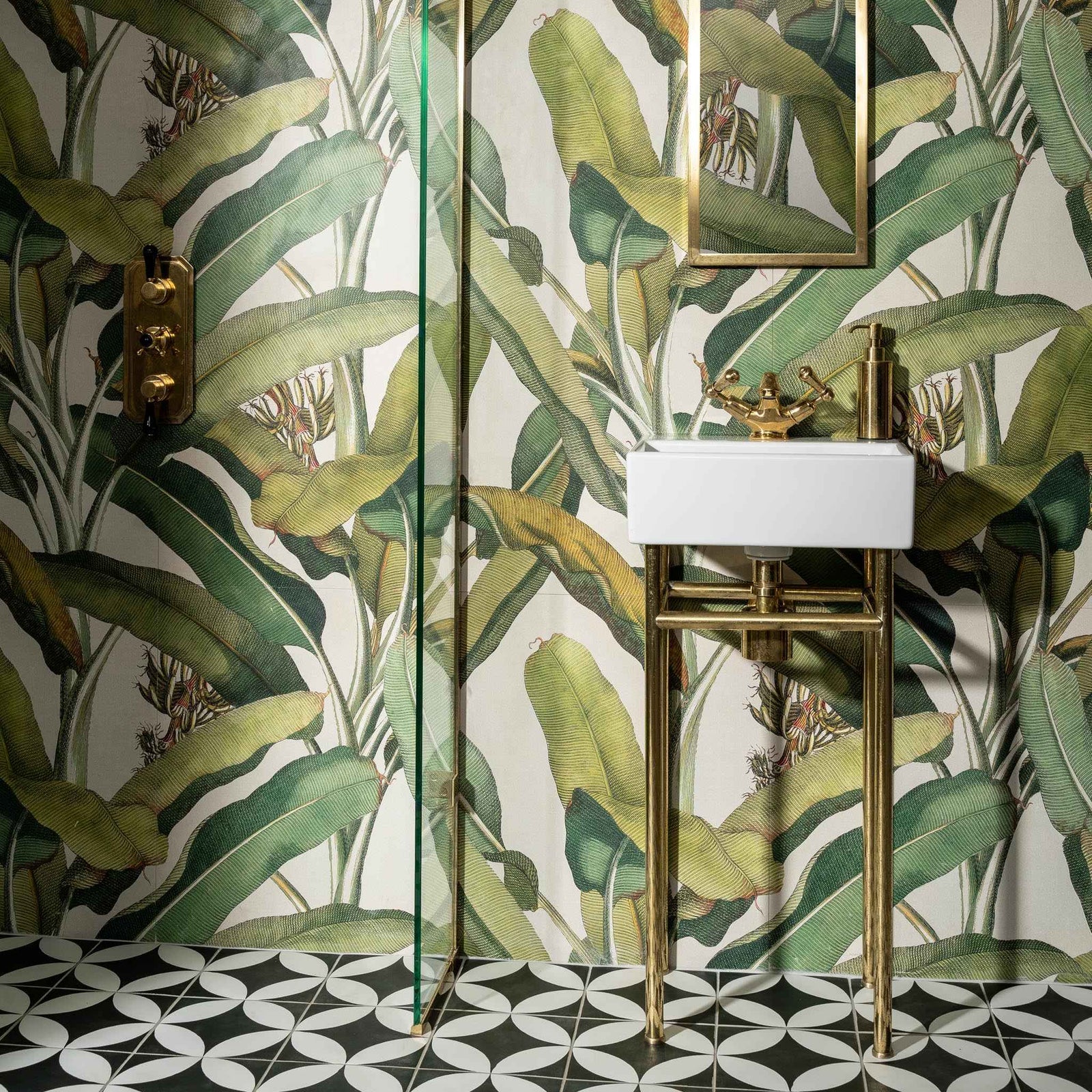 Dulwich Single Brass Console Bathroom Sink (Inc. Marble Top, Upstand & Sink) - Rutland London (USA)