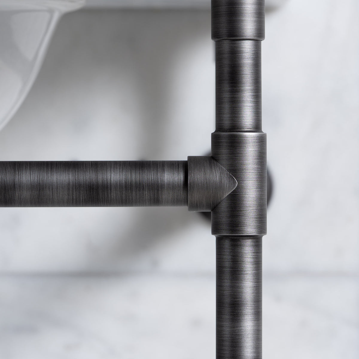 Thornhill Double Brass Console Bathroom Sink (Inc. Marble Top, Upstand & Sinks) - Rutland London (USA)