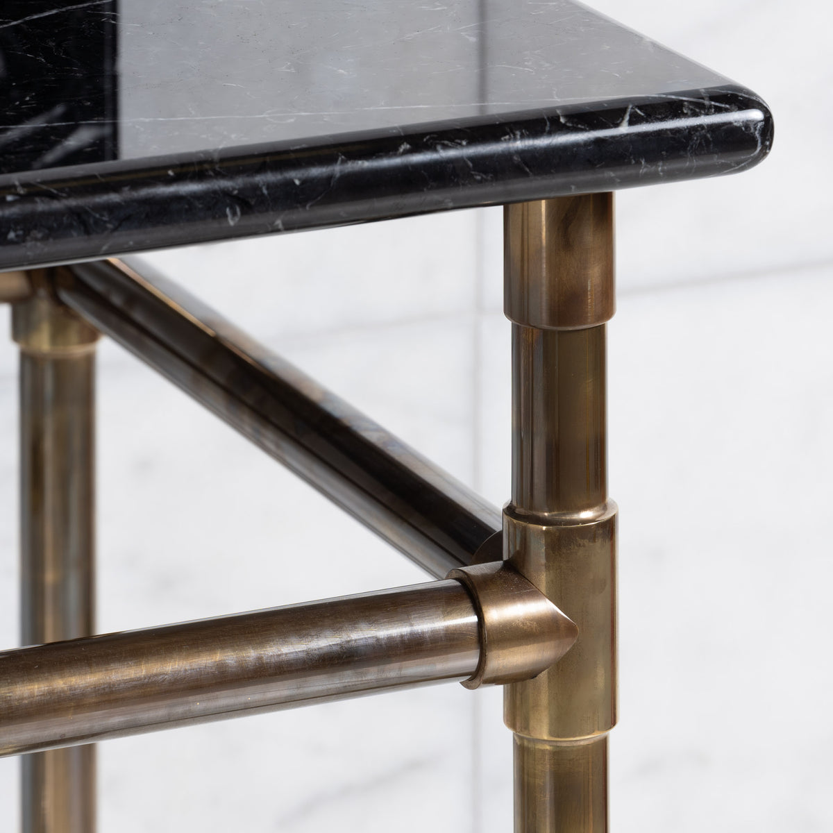 Camden Double Brass Console Bathroom Sink (Inc. Marble Top, Upstand & Sinks) - Rutland London (USA)