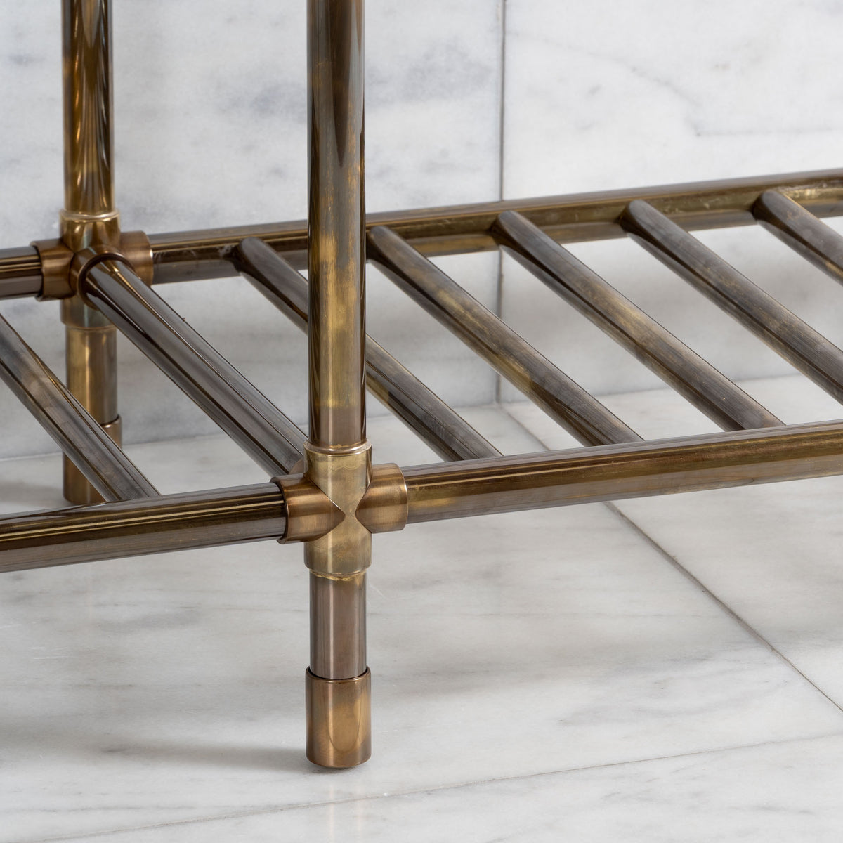 Trinity Double Brass Console Sink Legs (Legs Only - No Top, Upstand or Sinks) - Rutland London (USA)