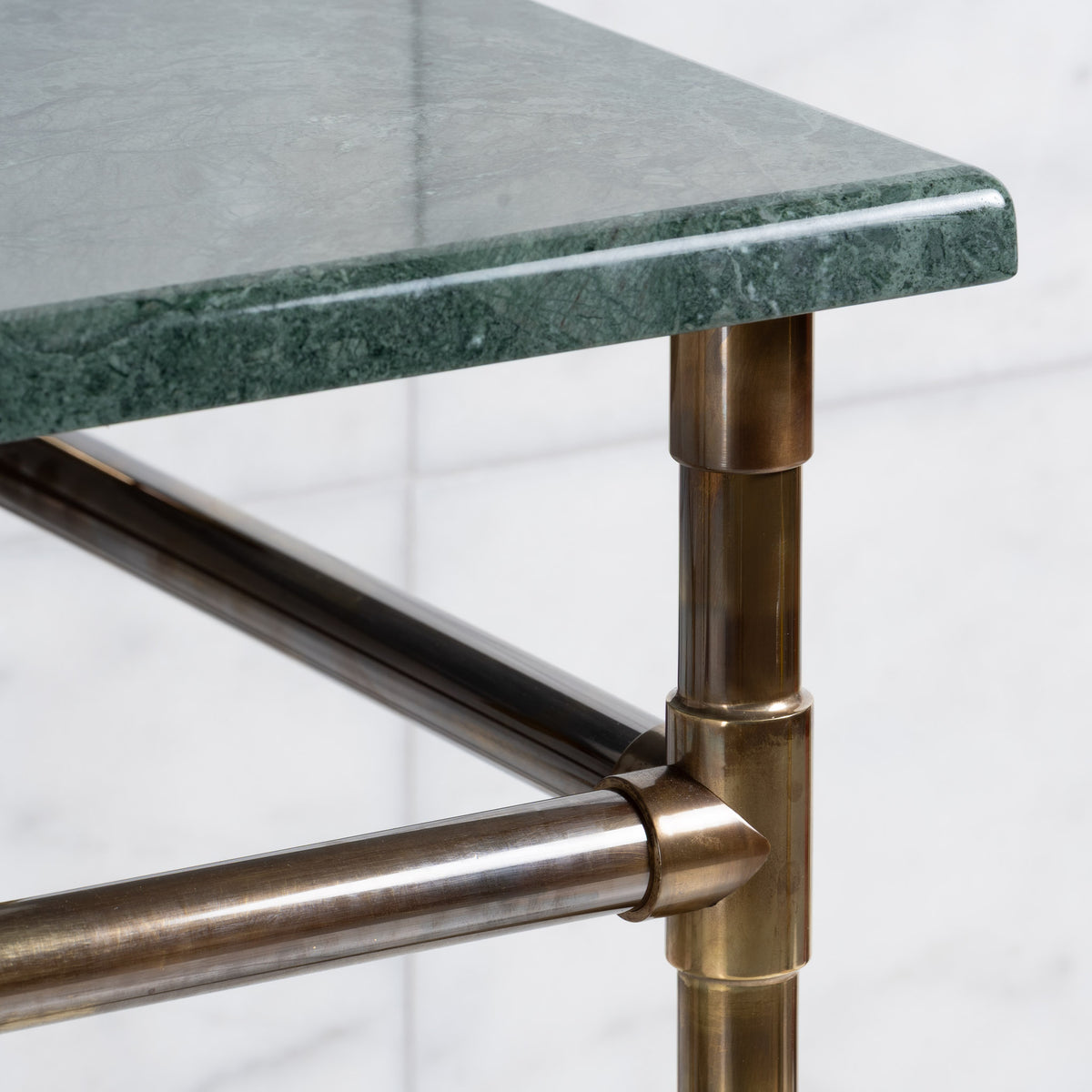 Trinity Double Brass Console Bathroom Sink (Inc. Marble Top, Upstand, Brass Rack & Sinks) - Rutland London (USA)